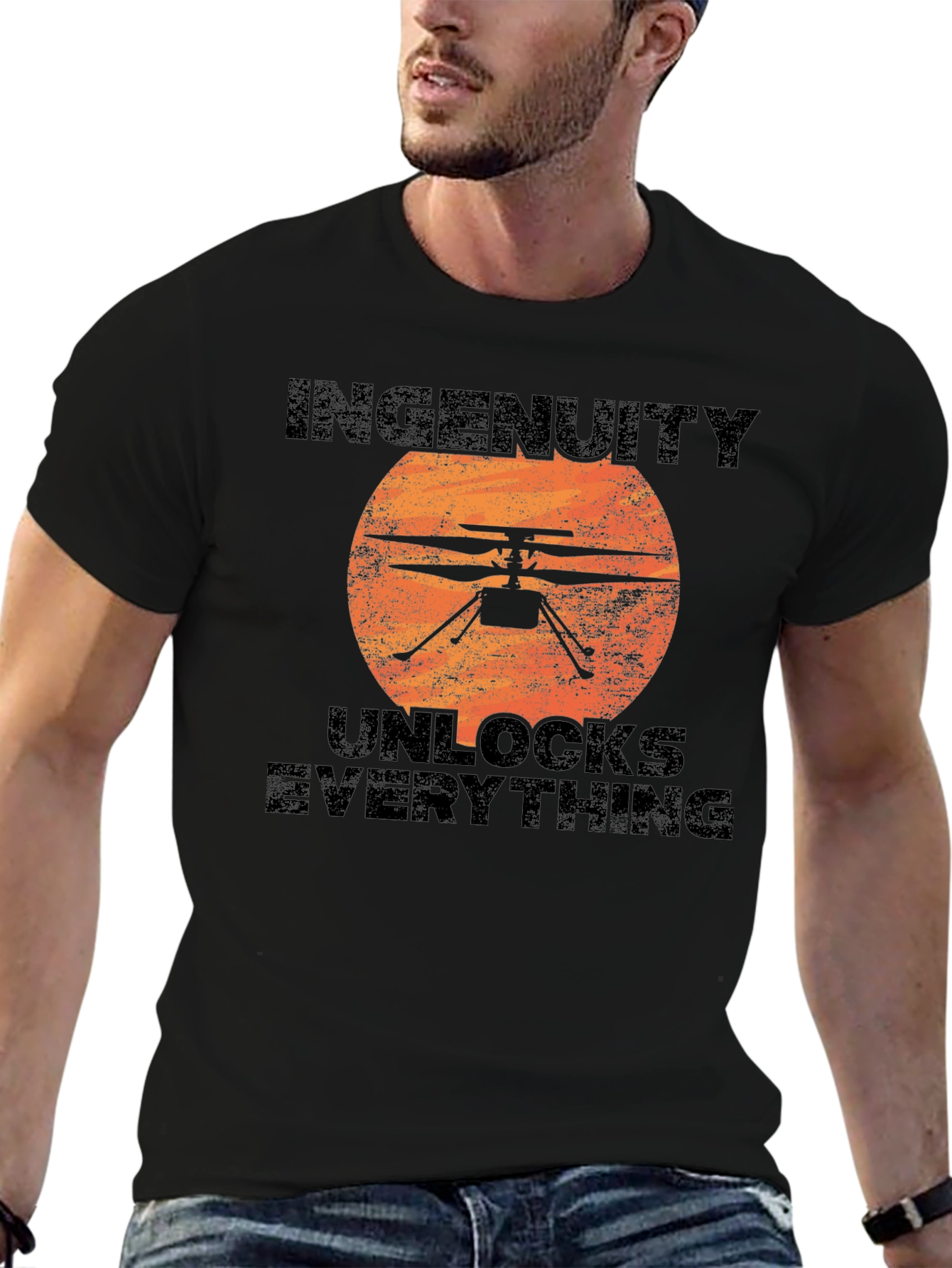 Black Ingenuity Unlocks Everything Black T-Shirt view 6