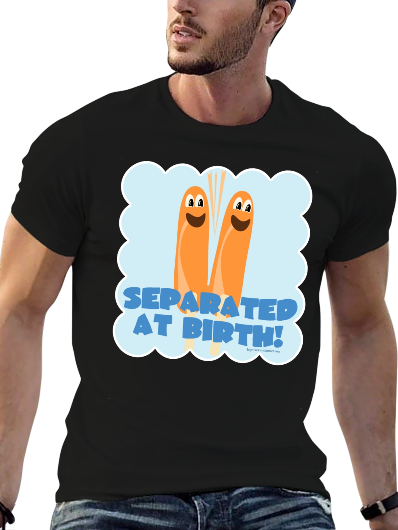 Black Separated at Birth Graphic T-Shirt - Funny Novelty Tee view 6