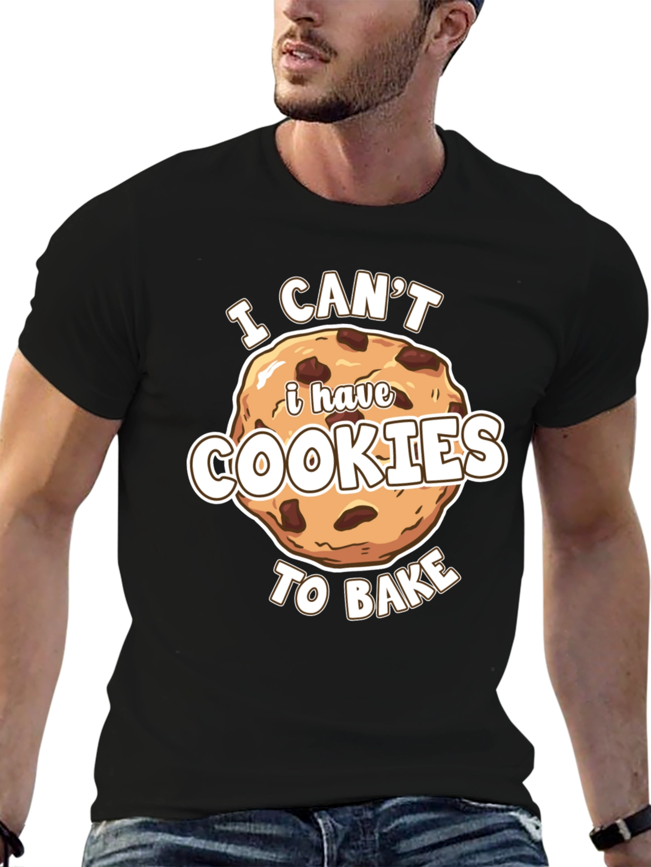 Black Funny Cookie Baking T-Shirt view 6