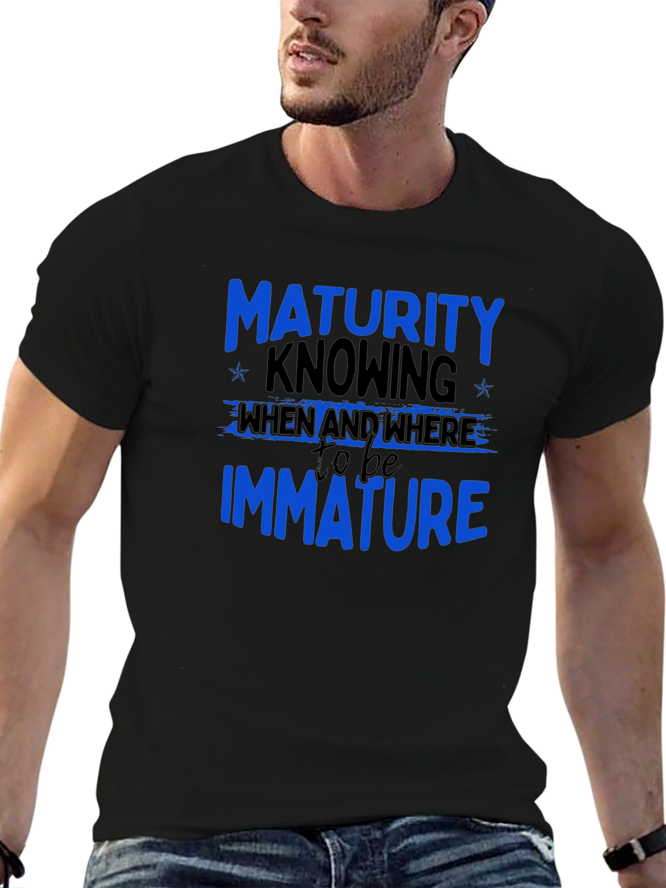 Black Maturity Knowing T-Shirt - Funny Sarcastic Tee view 6