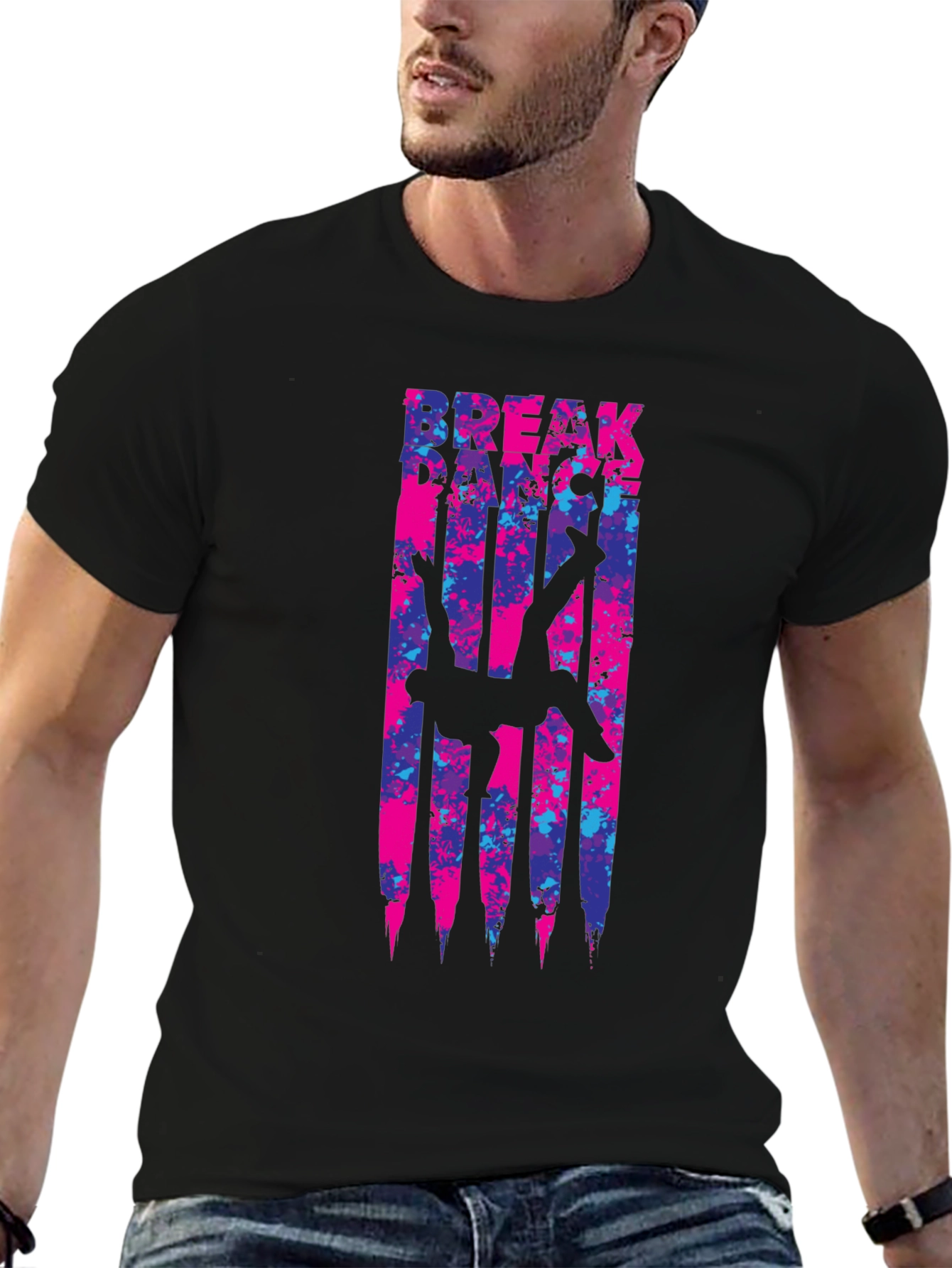Black Break Dance T-Shirt - Urban Style Graphic Tee view 6