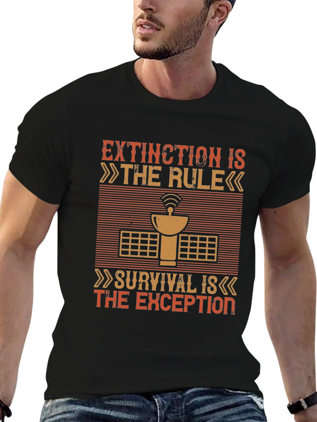 Black Extinction Rule Satellite Graphic T-Shirt view 6