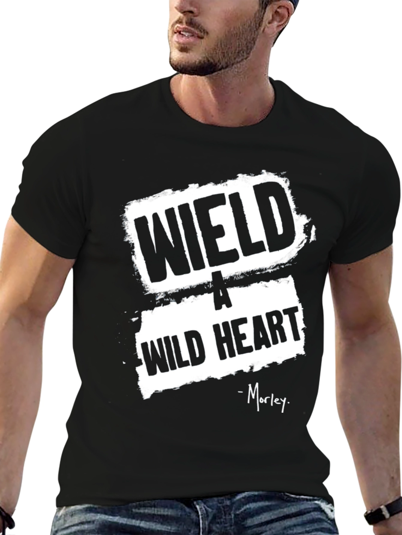Black Wield A Wild Heart Black Graphic T-Shirt view 6