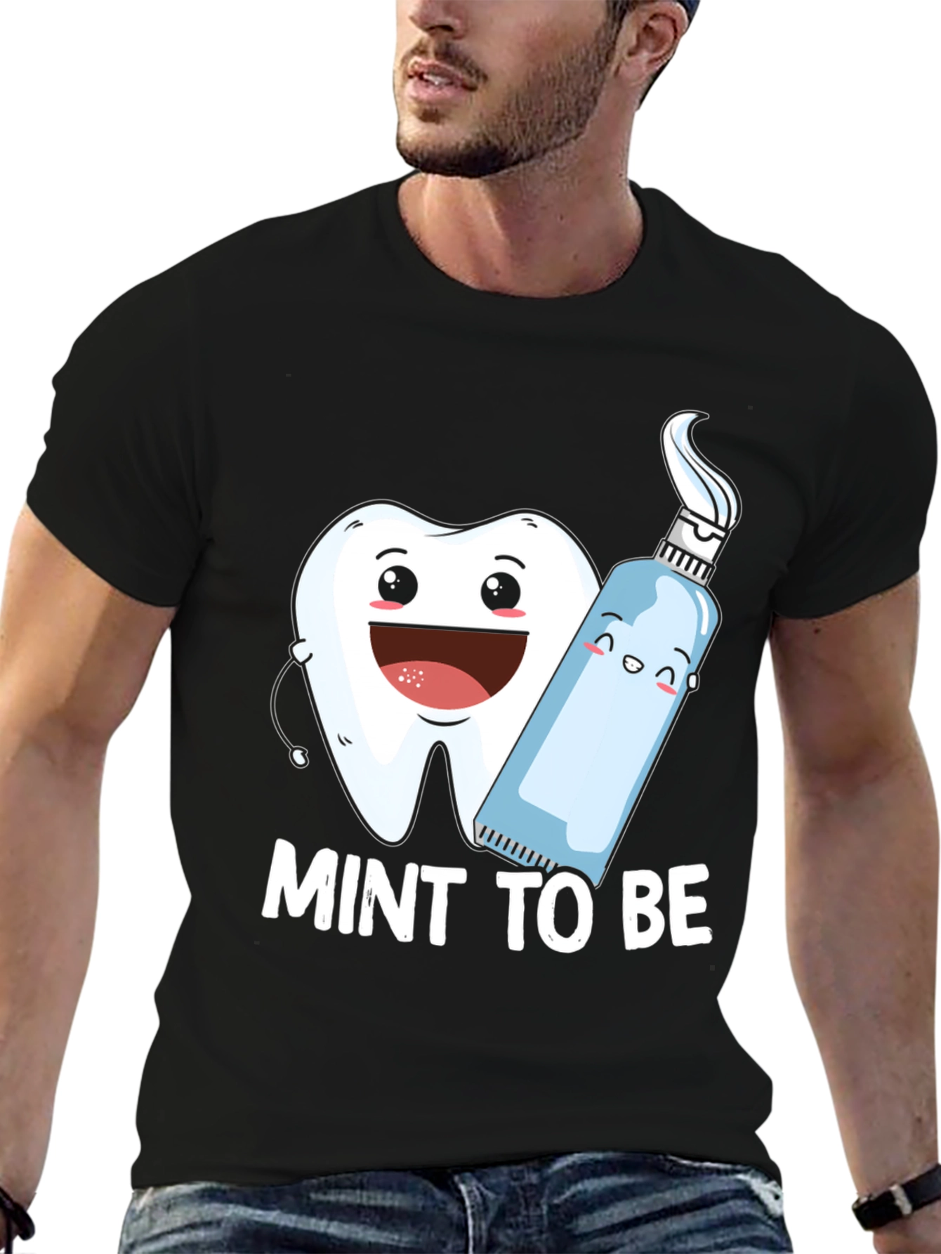 Black Mint To Be T-Shirt: Funny Dental Humor Tee view 6