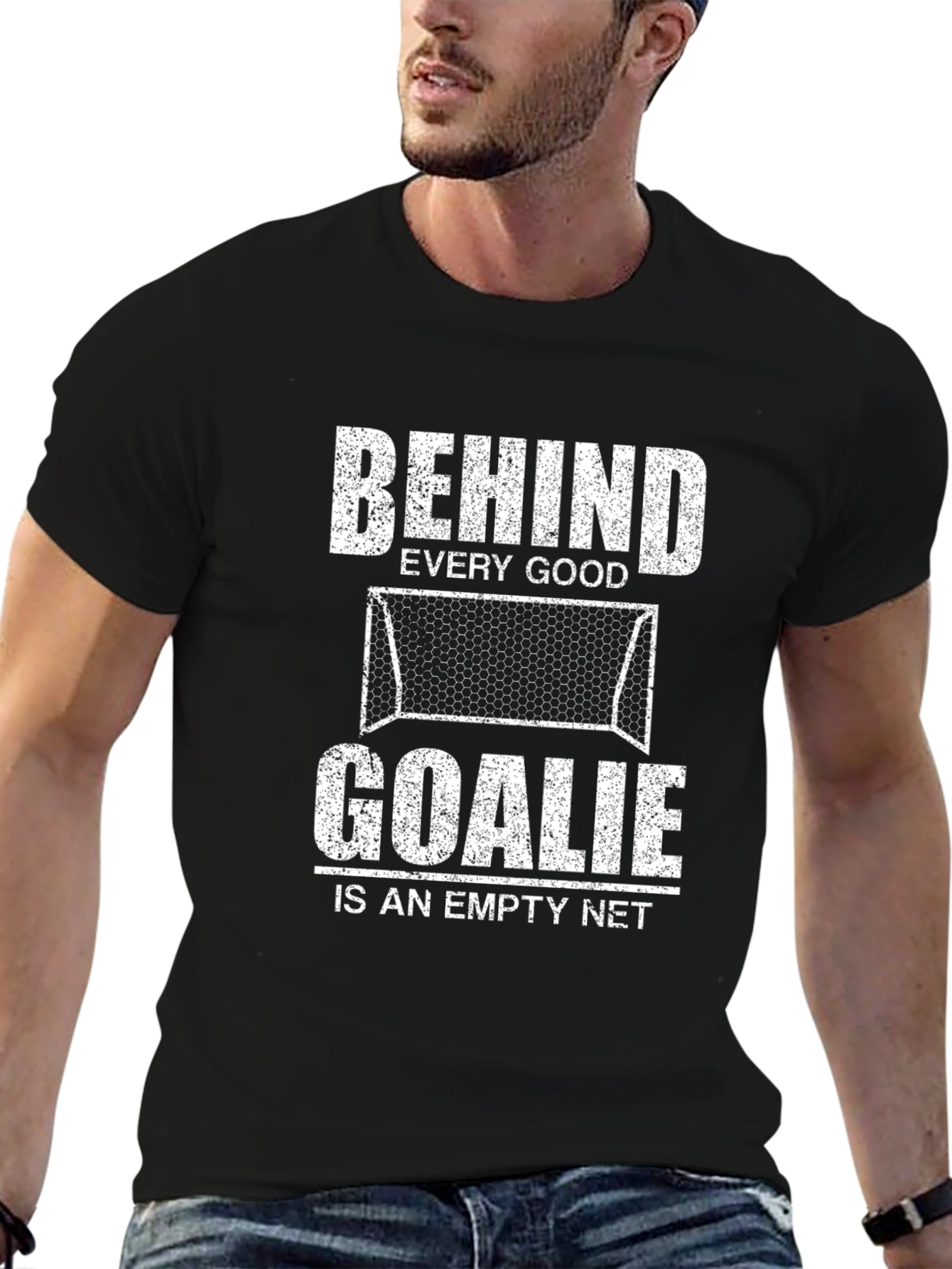 Black Goalkeeper T-Shirt: Behind Every Good Goalie view 6