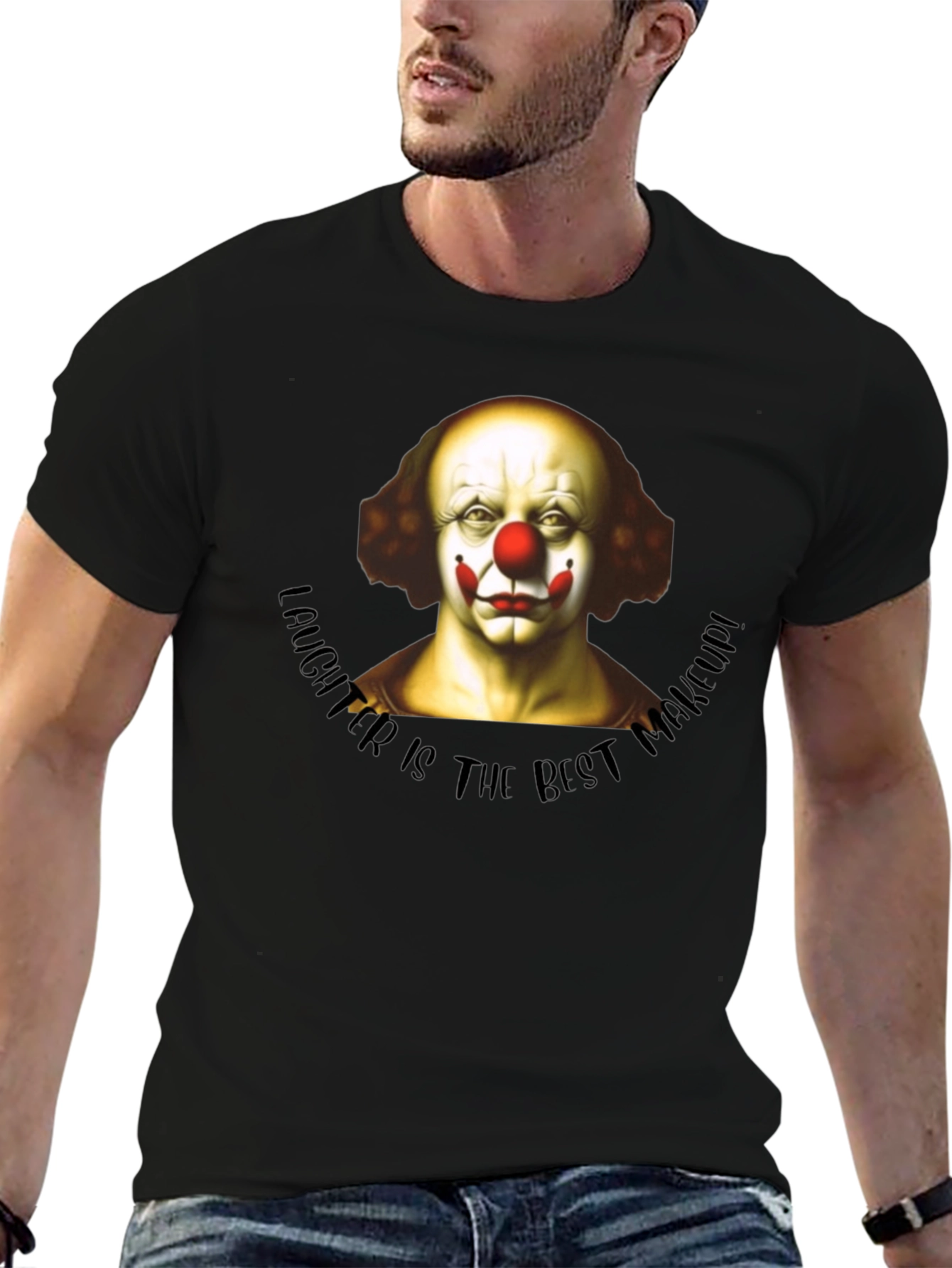 Black Clown Makeup T-Shirt - Laughter is the Best view 6