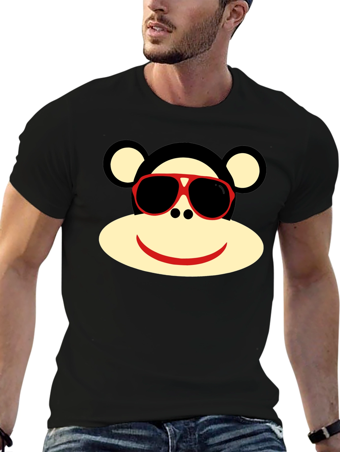 Black Sock Monkey T-Shirt - Fun Graphic Tee view 6