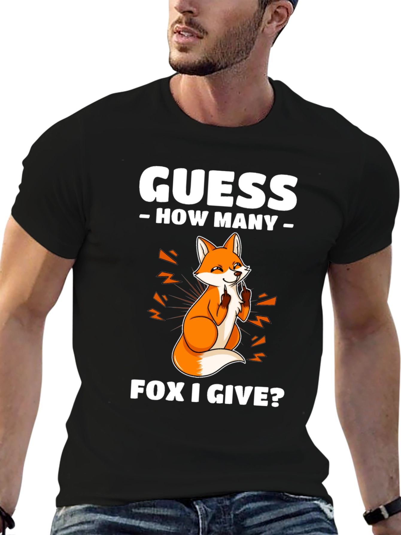 Black Guess How Many Fox I Give T-Shirt view 6