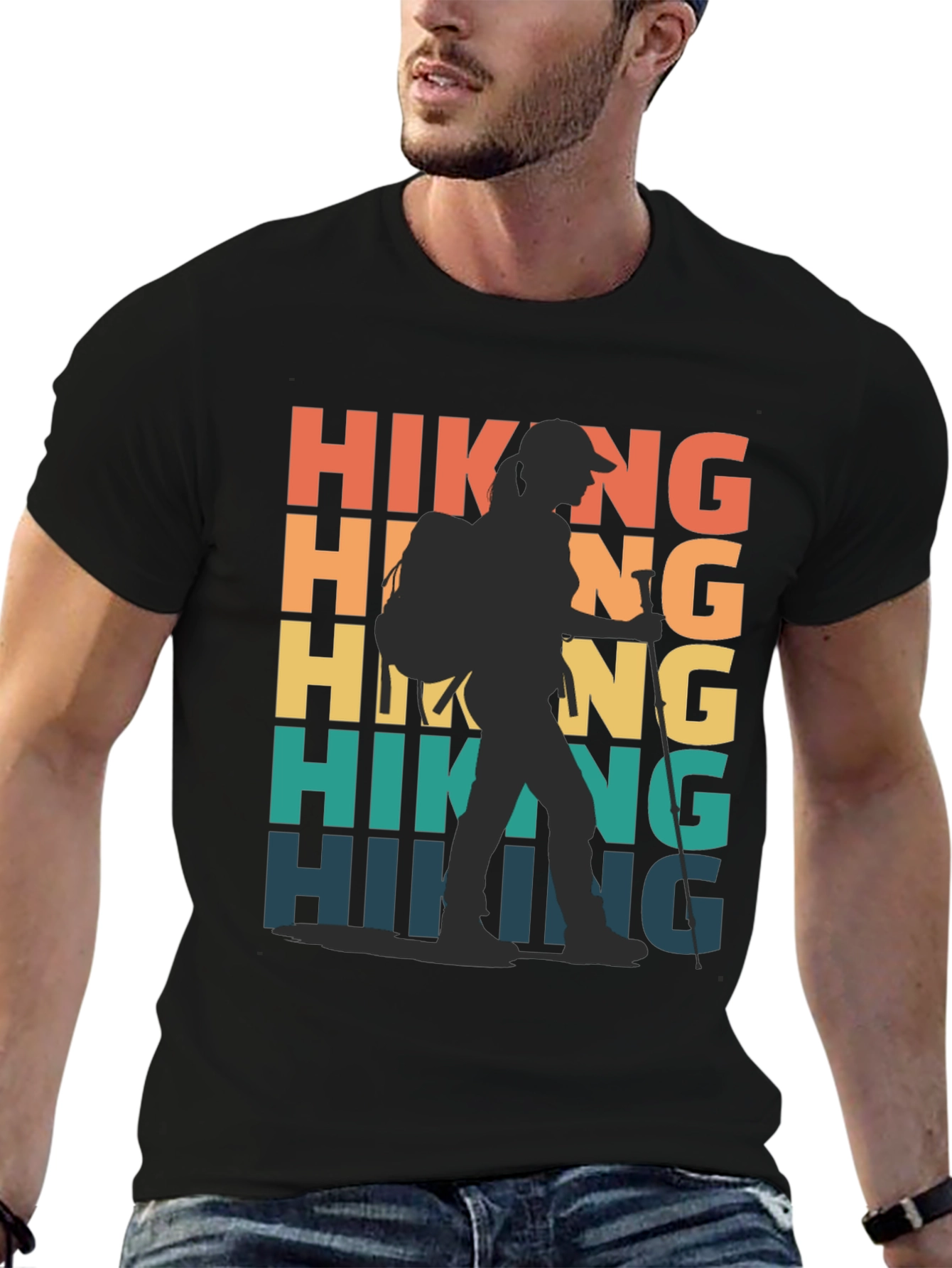 Black Hiking Adventure T-Shirt: Retro Style view 6