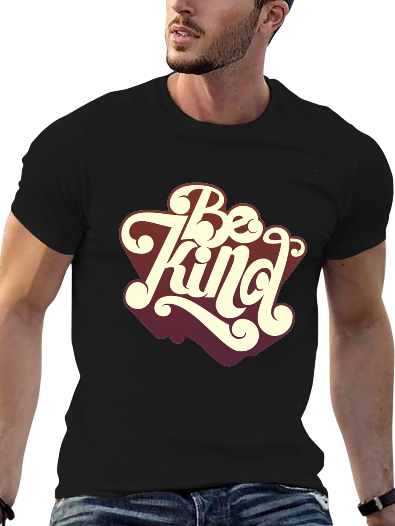 Black Be Kind Graphic T-Shirt - Unisex Soft Cotton Tee view 6