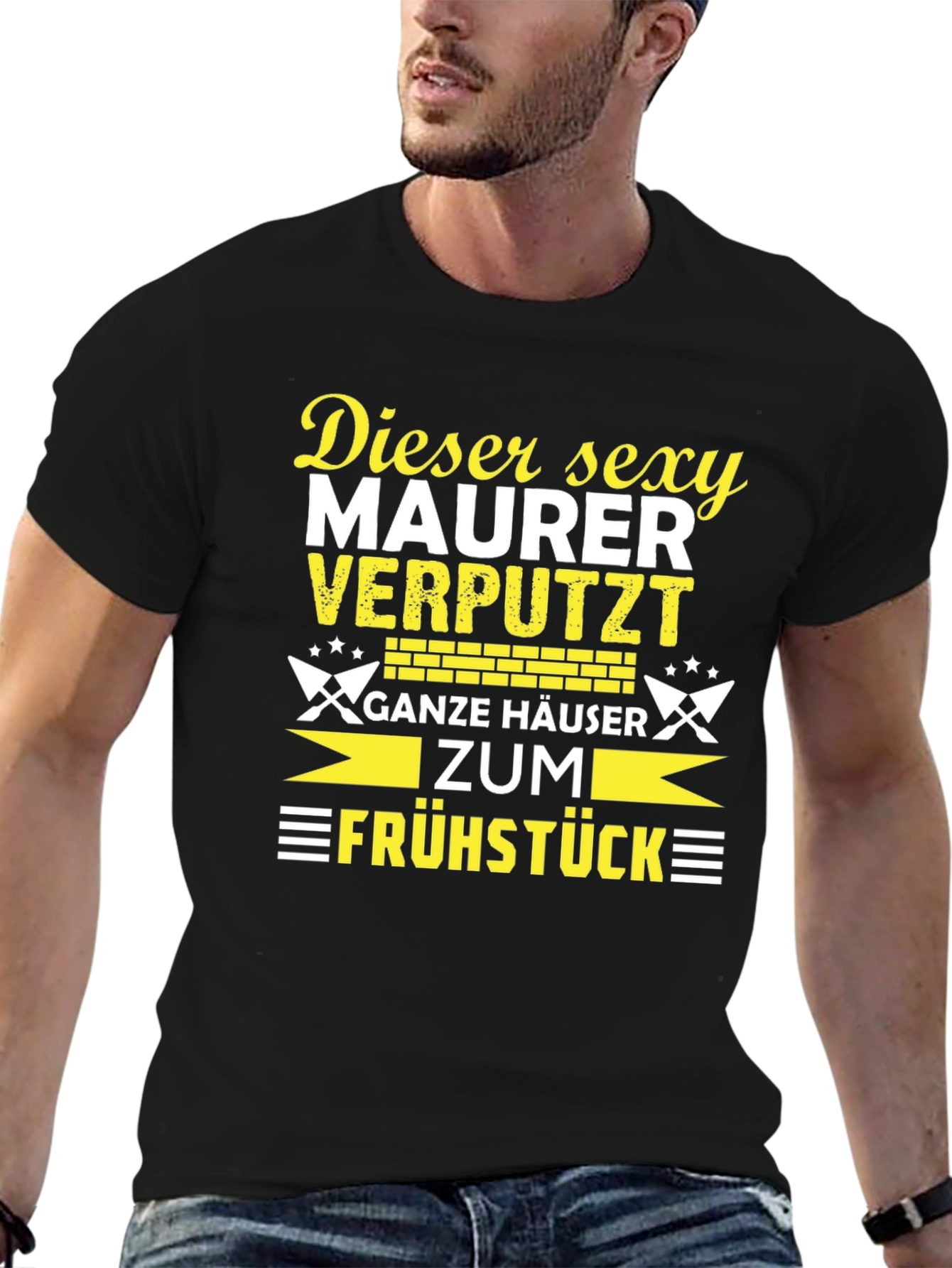 Black Sexy Bricklayer T-Shirt - Funny Maurer Beruf Shirt view 6