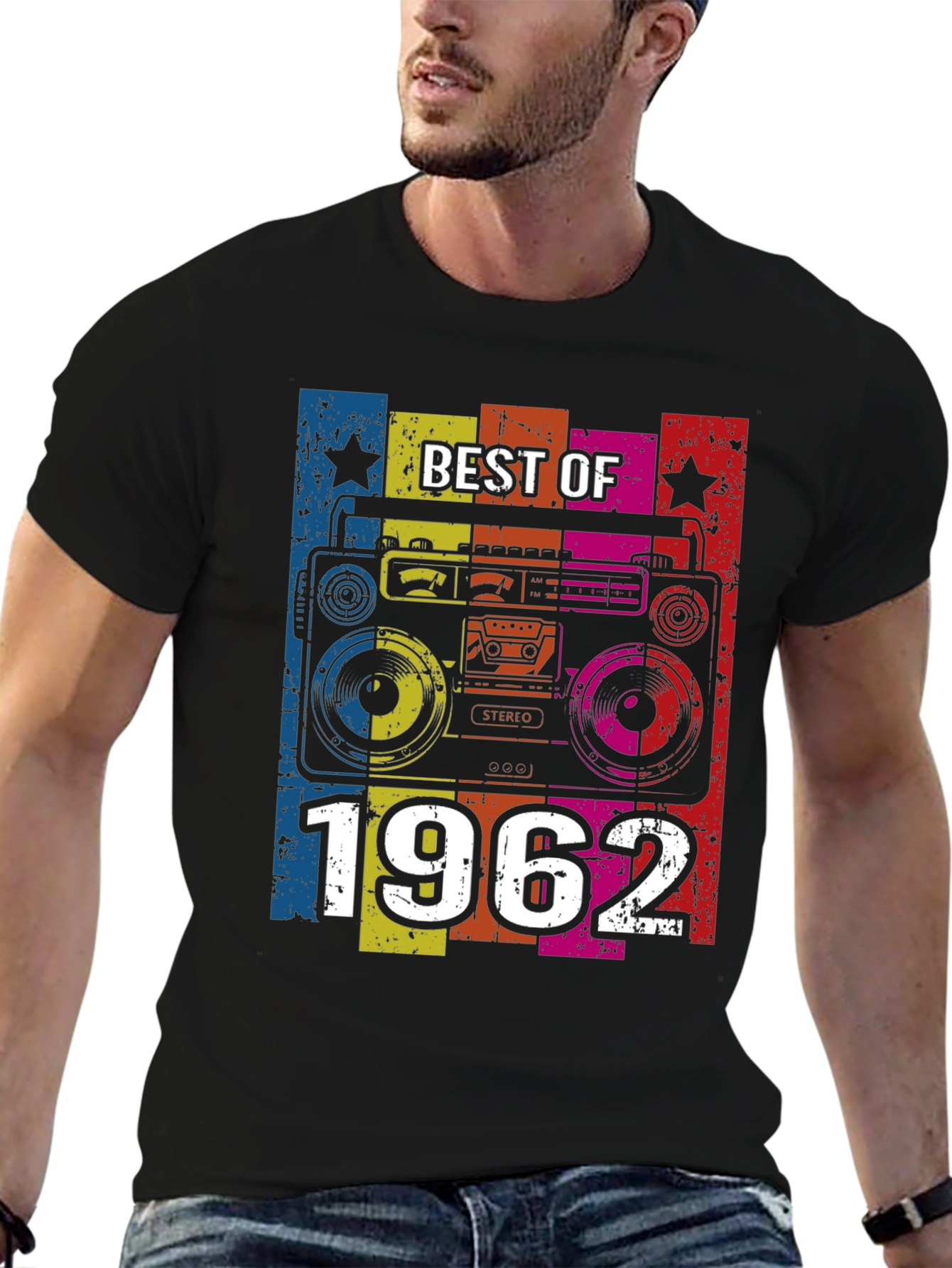 Black Best of 1962 Boombox Graphic Tee view 6