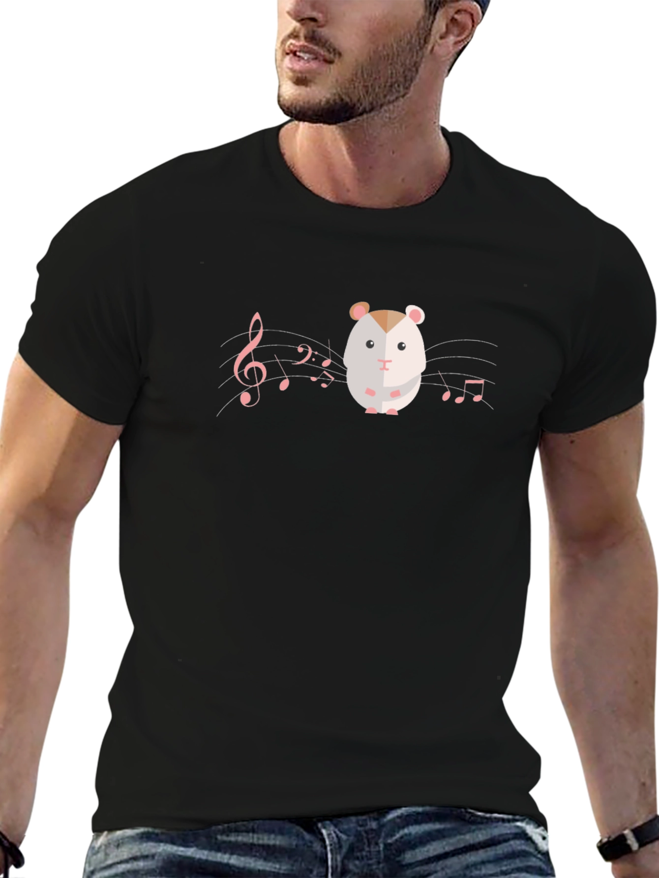Black Hamster Music Graphic Tee view 6