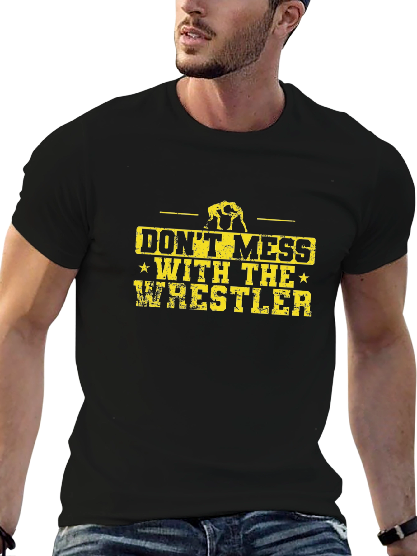 Black Don't Mess With The Wrestler - Graphic T-Shirt view 6