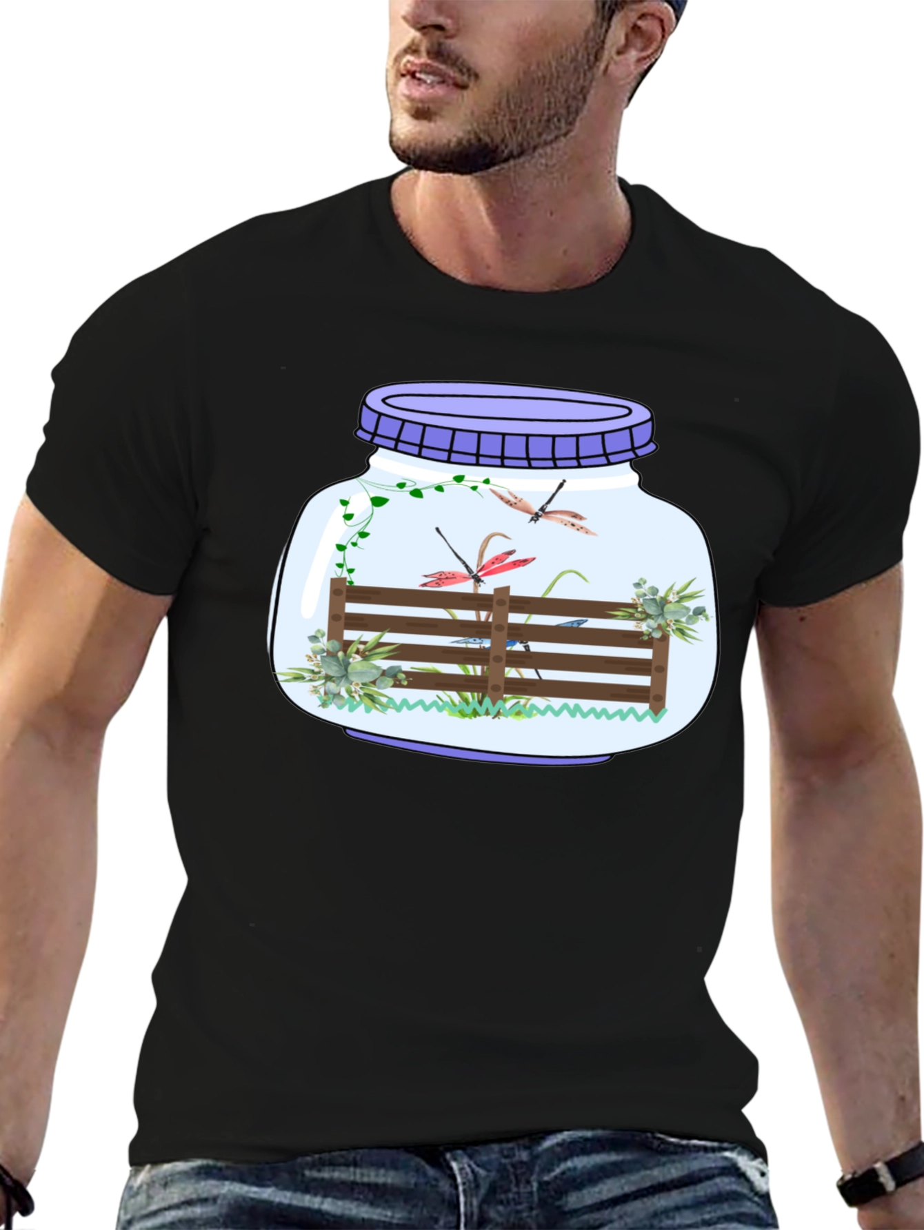 Black Dragonfly Terrarium Graphic Tee view 6