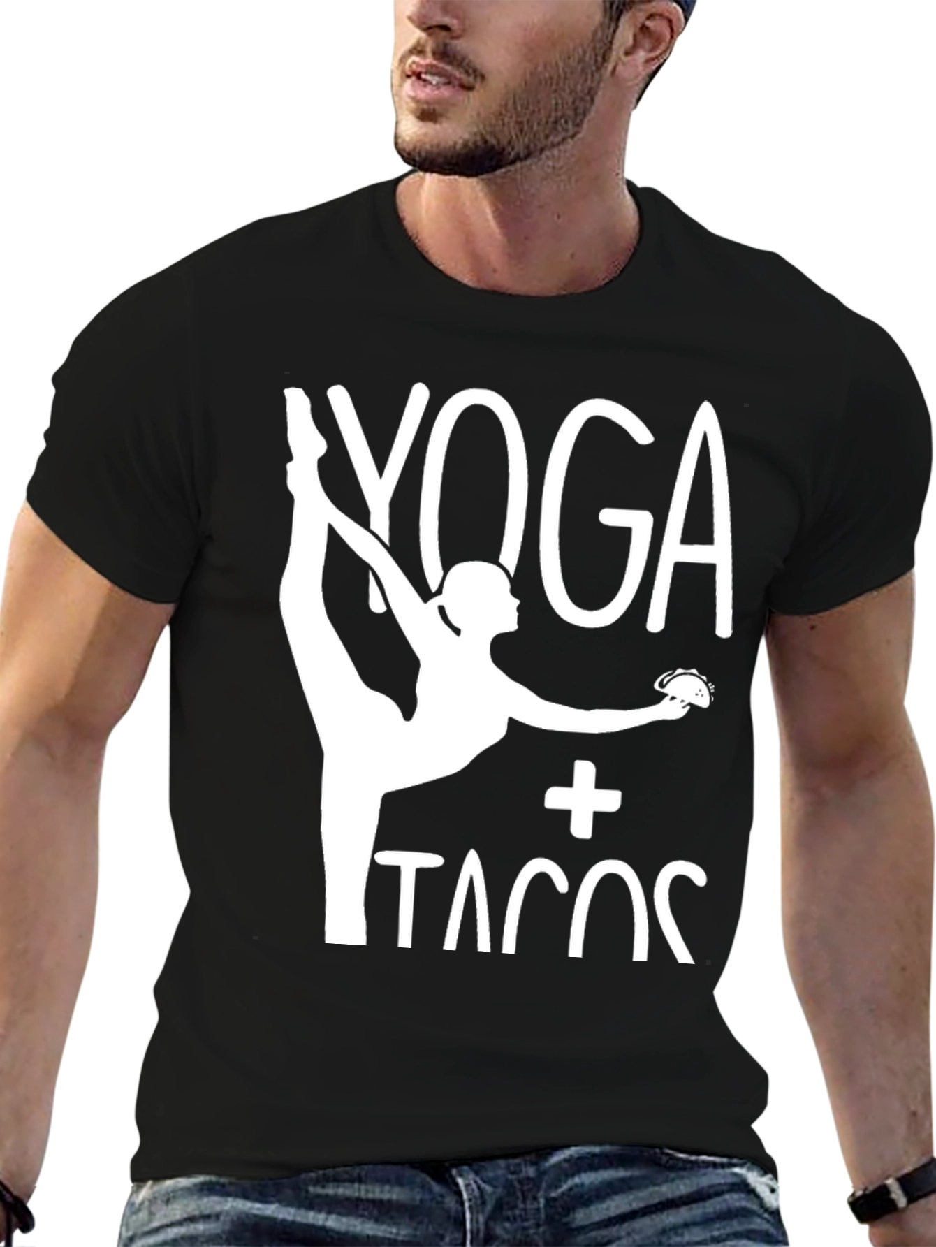 Black Yoga and Tacos Graphic Tee view 6