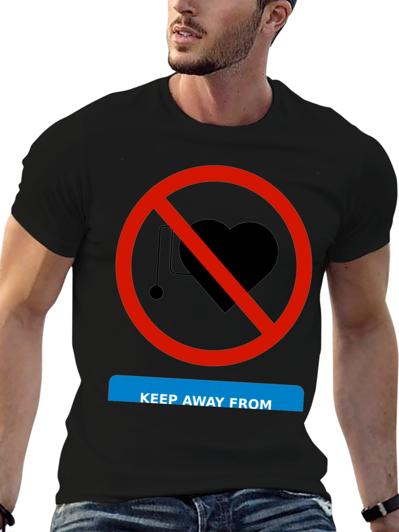 Black Keep Away From Love Funny T-Shirt view 6