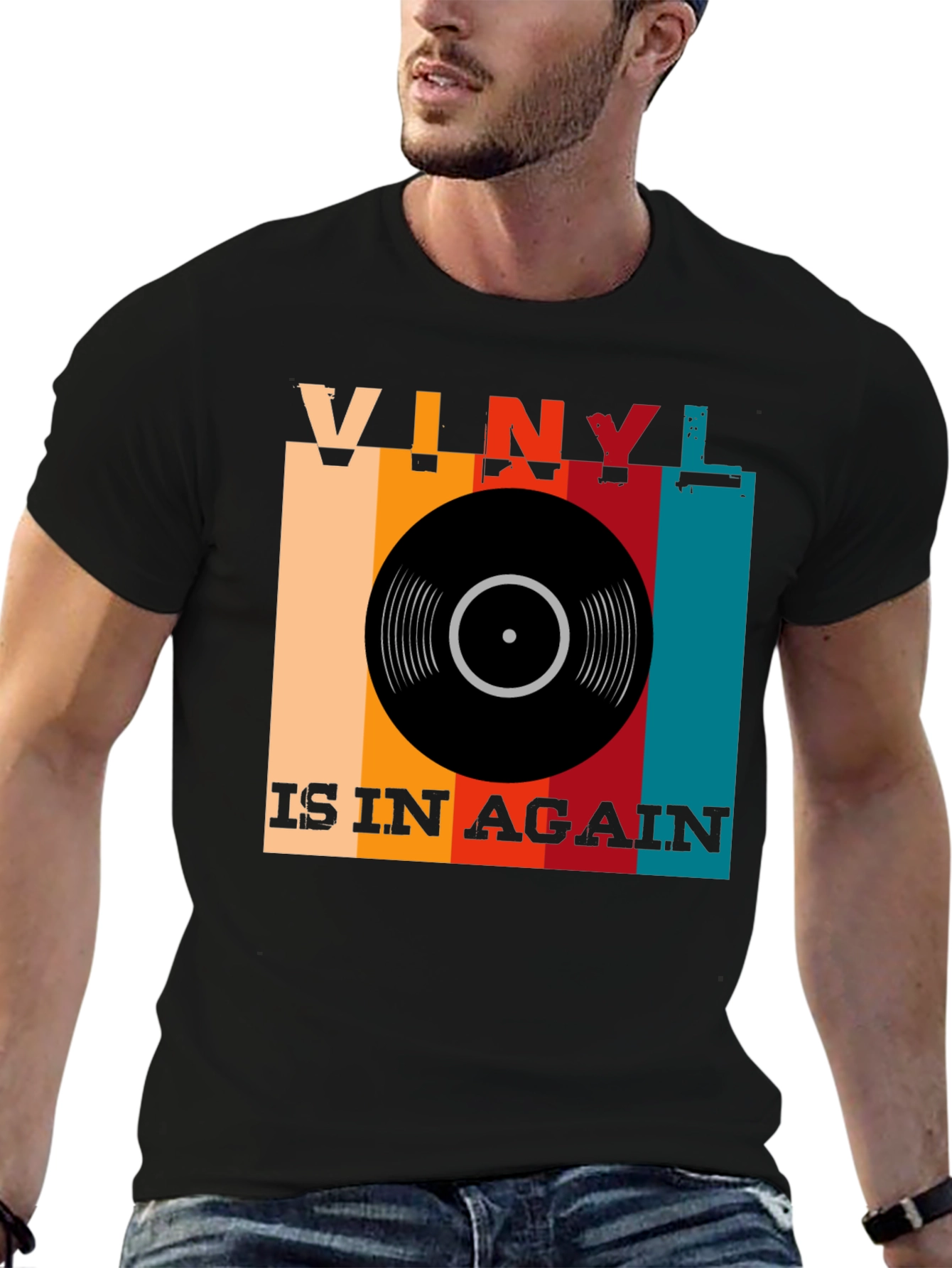 Black Vinyl Is In Again Retro Music T-Shirt view 6