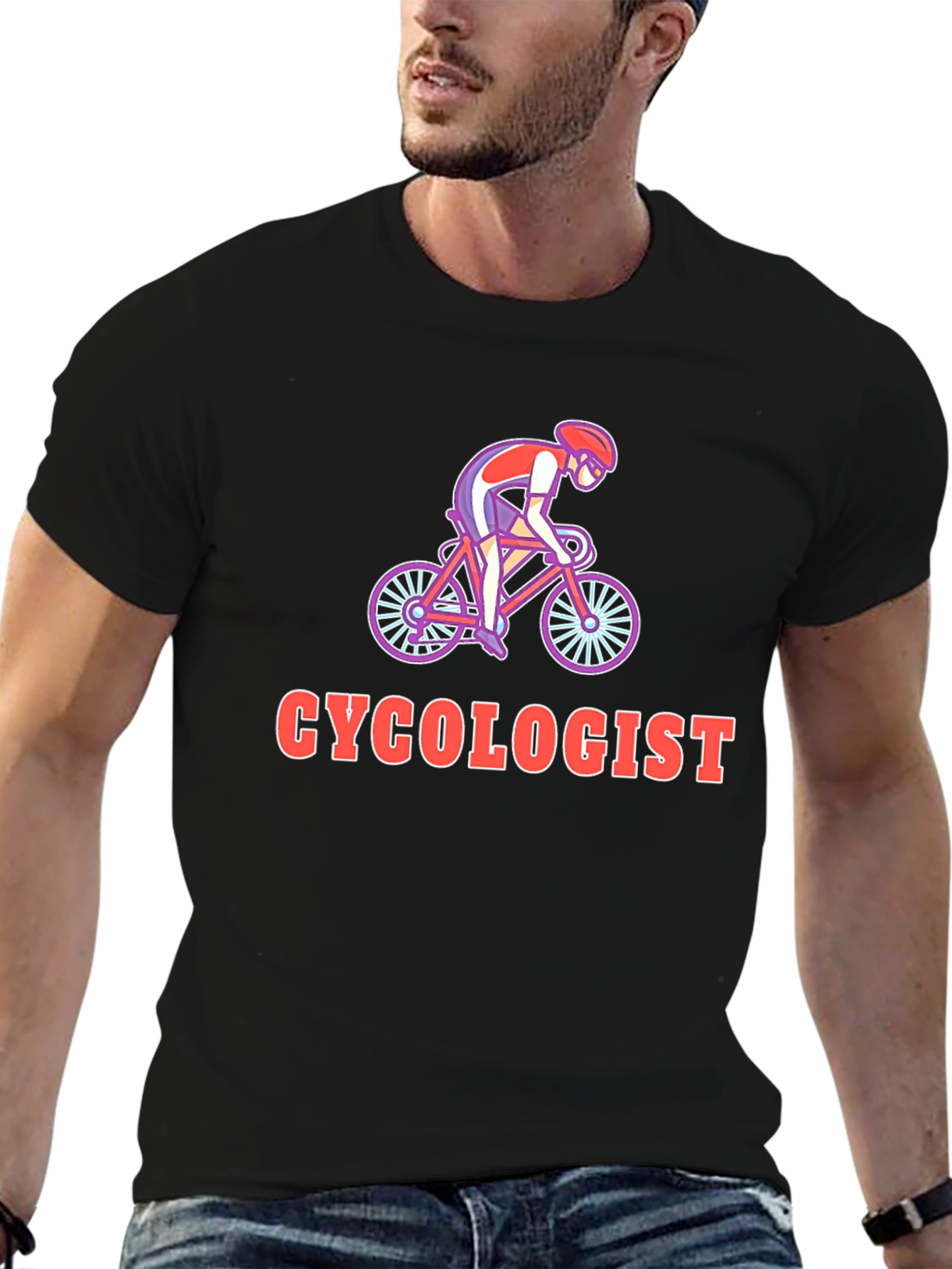 Black Cyclologist T-Shirt - Funny Cycling Gift view 6
