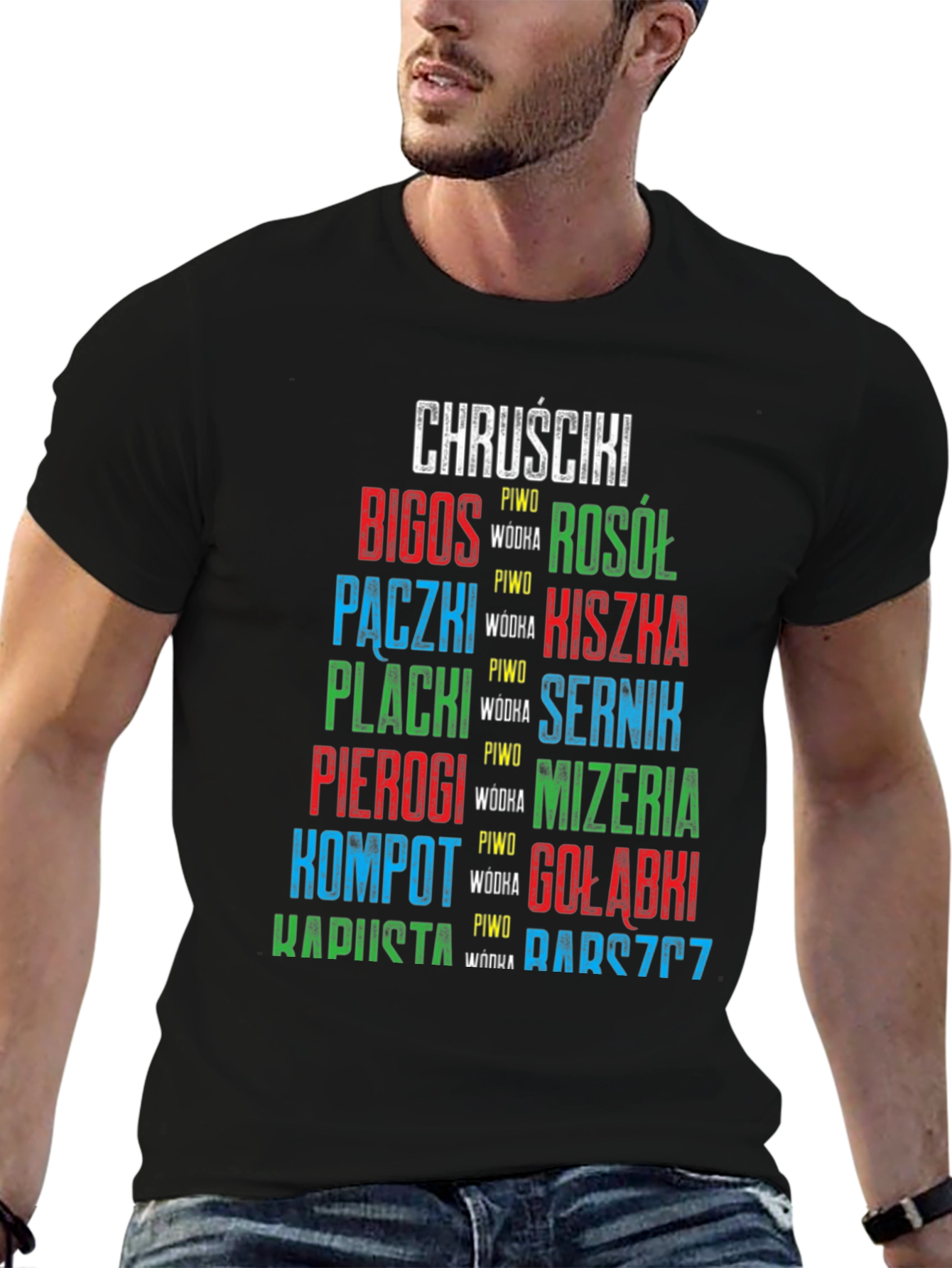Black Polish Food T-Shirt: Bigos, Pierogi, Kapusta & More! view 6