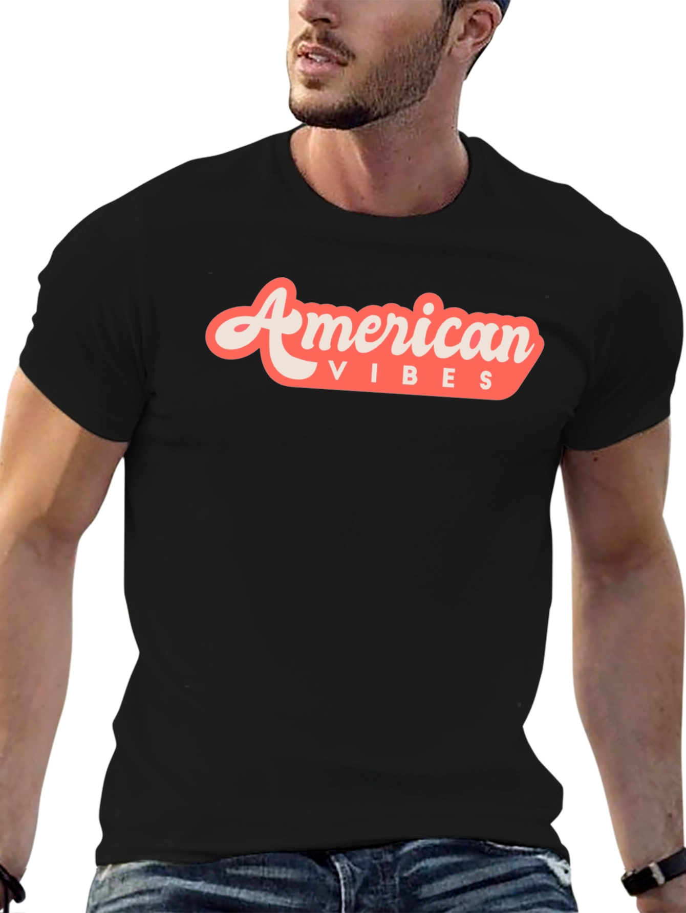 Black American Vibes Graphic Tee - Retro Style view 6