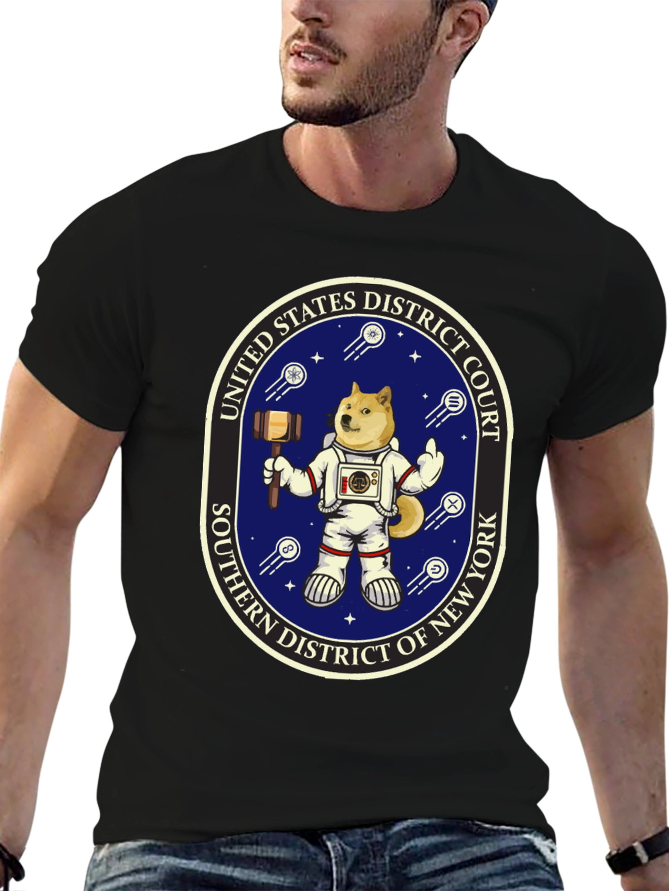 Black Doge Astronaut T-Shirt - Southern District Court of New York view 6