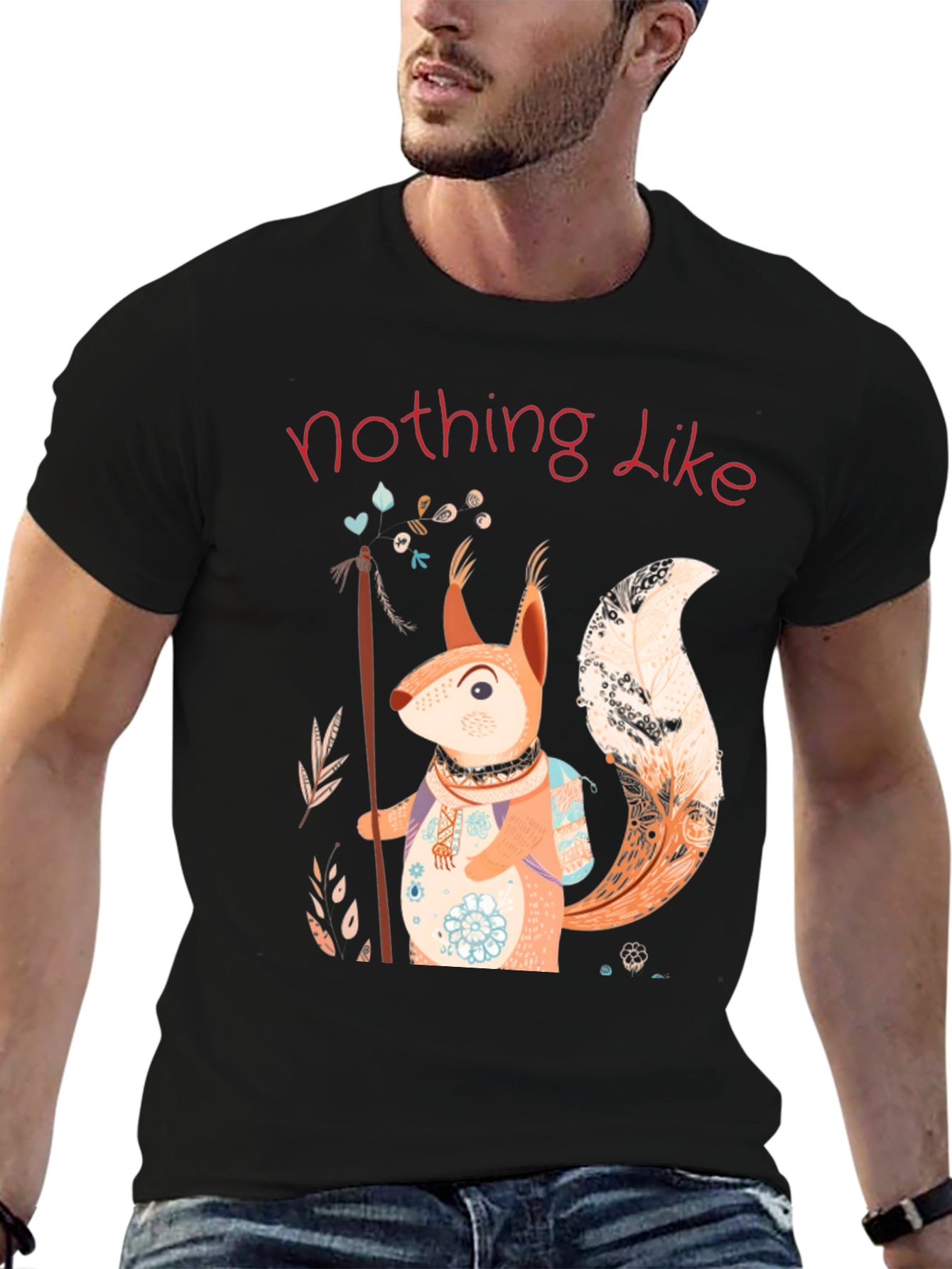 Black Squirrel Design T-Shirt - Nature Lover Tee view 6