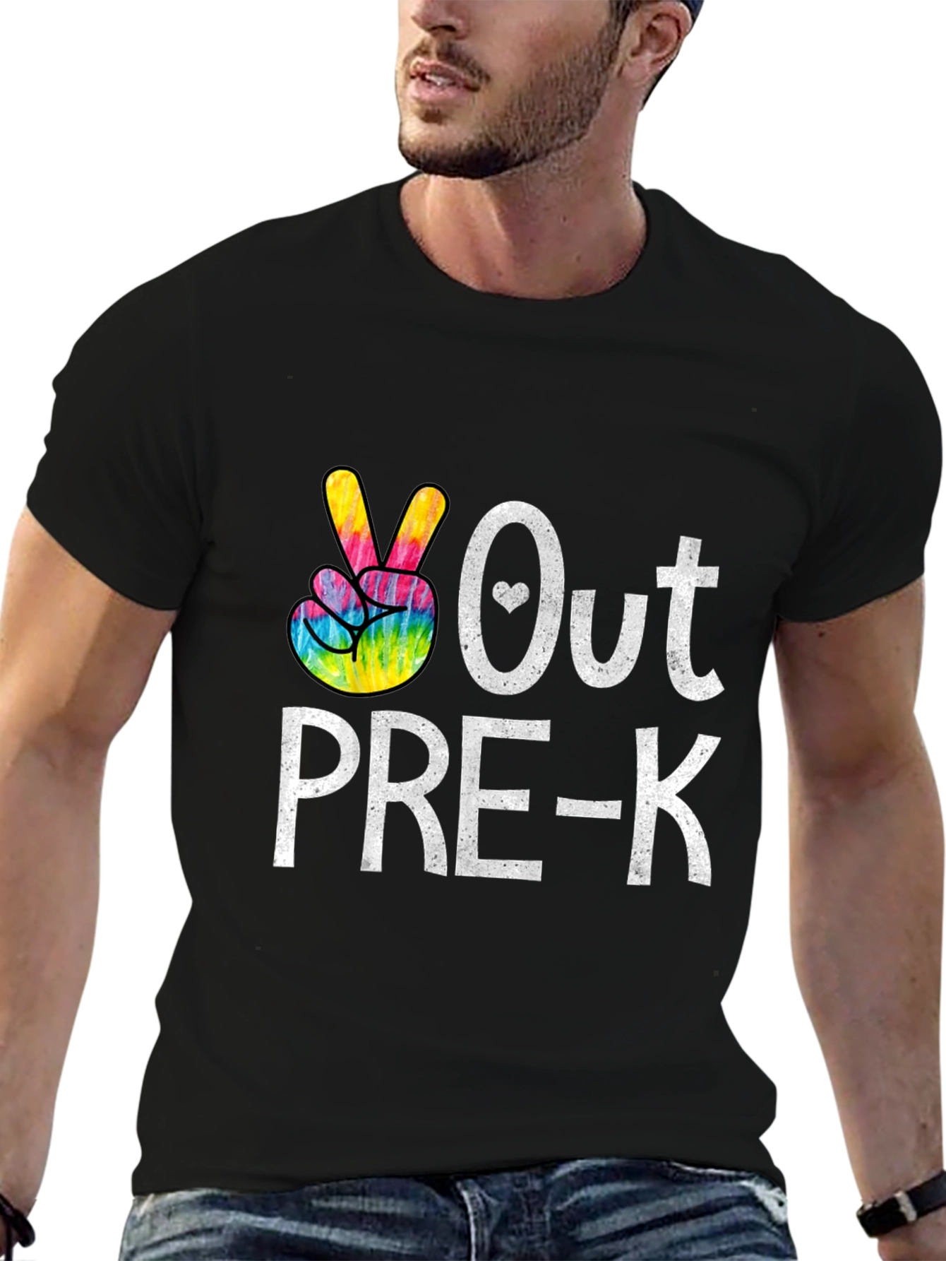 Black Peace Out Pre-K T-Shirt Graduation Tee view 6