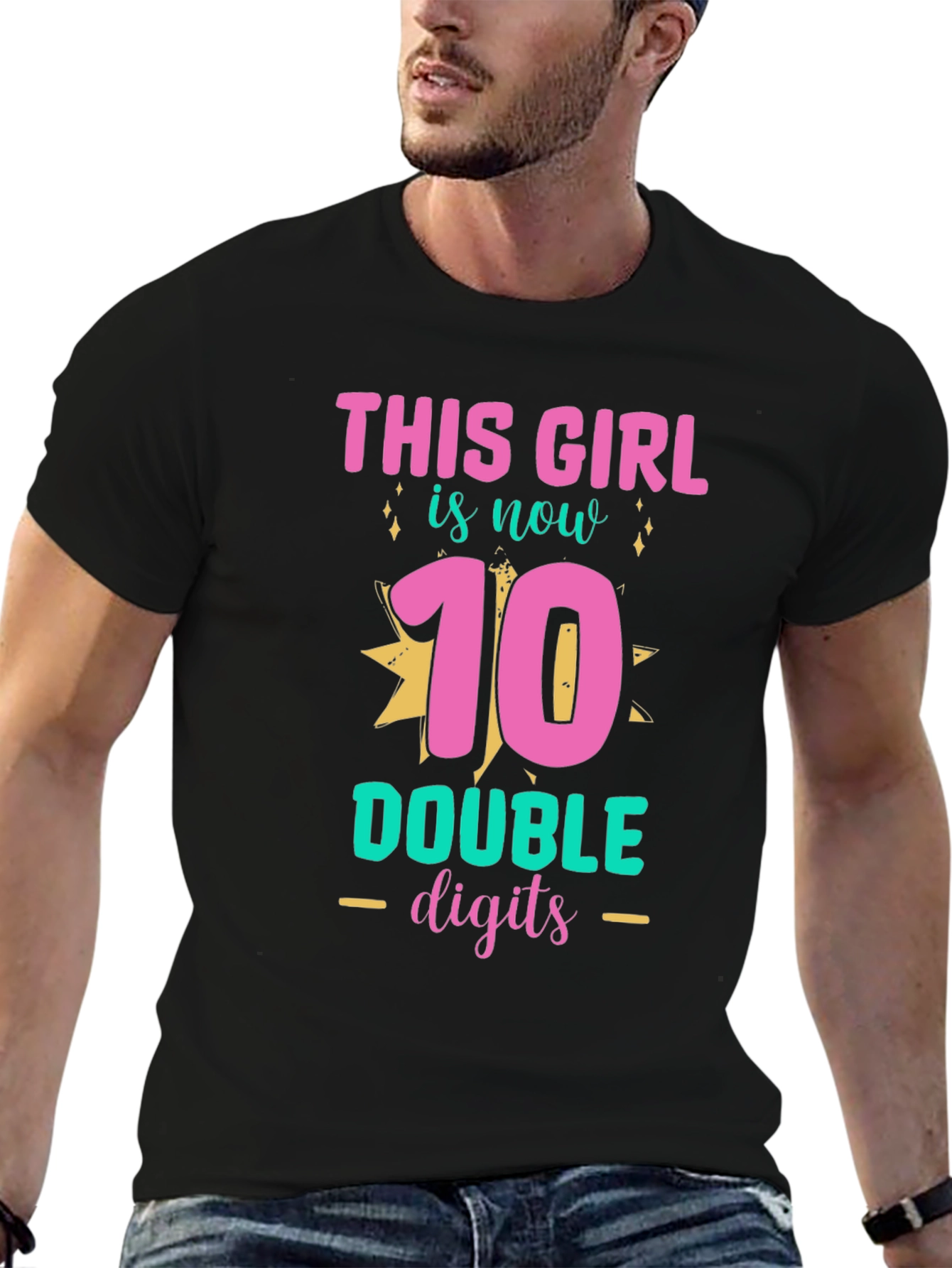 Black This Girl is Now 10 Double Digits T-Shirt view 6