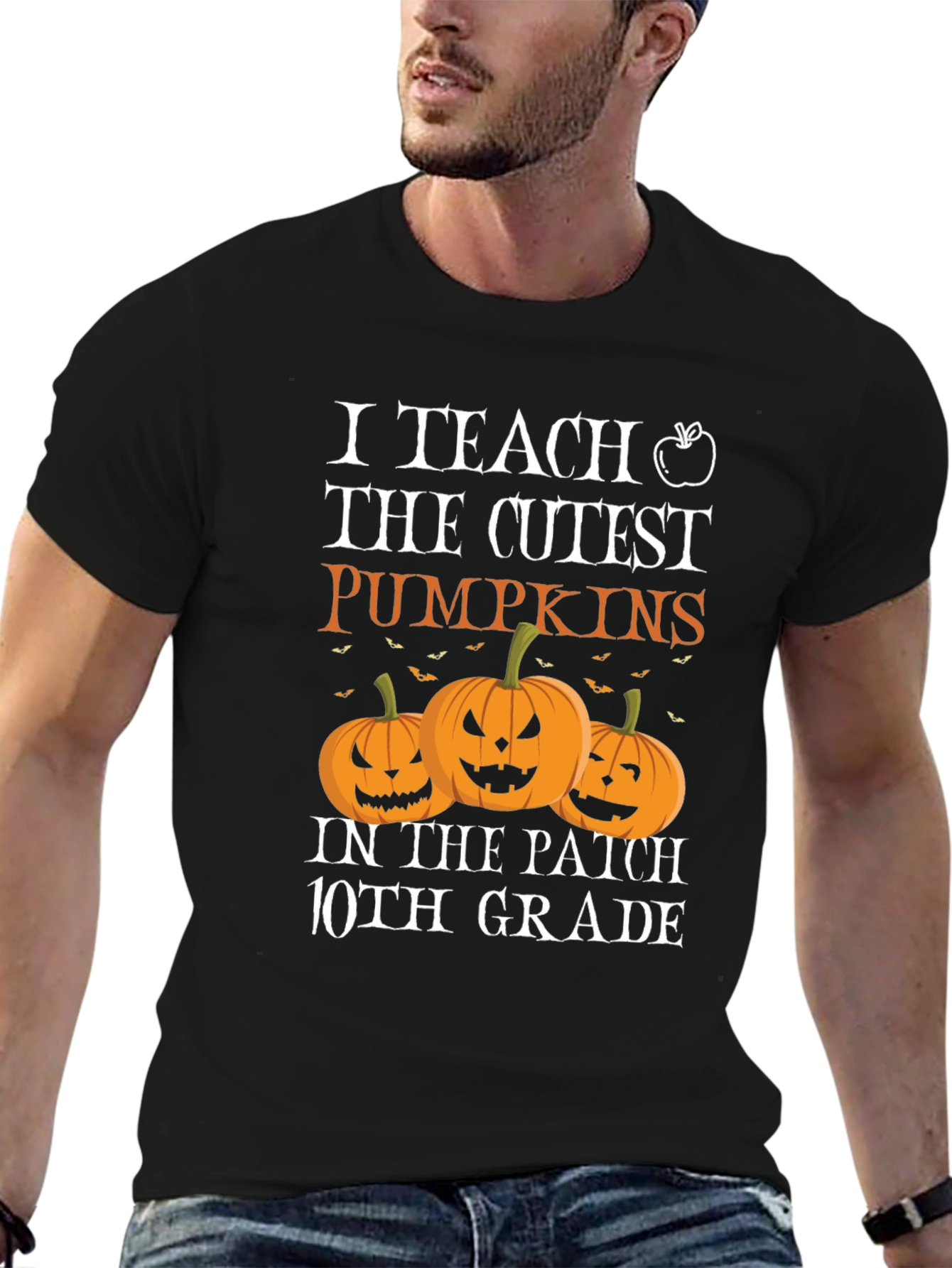 Black I Teach The Cutest Pumpkins T-Shirt view 6