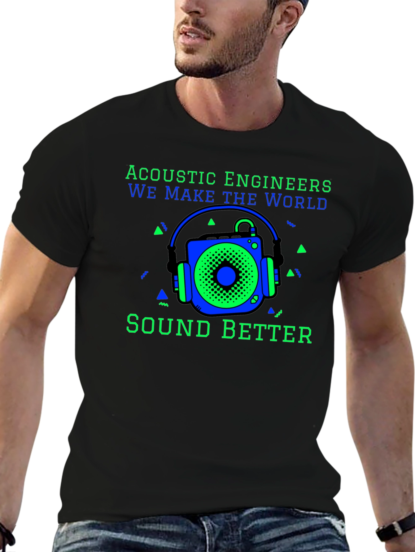 Black Acoustic Engineers Sound Better T-Shirt view 6
