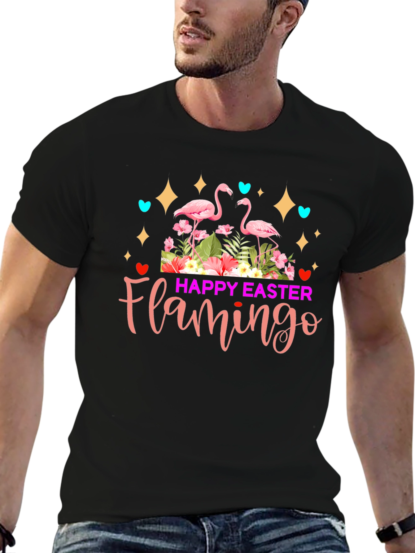 Happy Easter Flamingo Graphic T-Shirt - 6