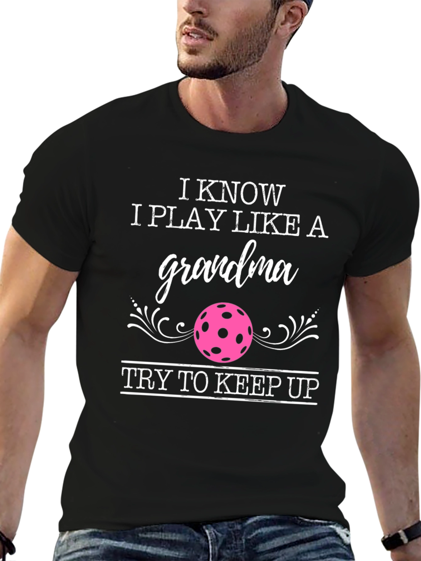 Black Pickleball Grandma T-Shirt - Play Like a Grandma view 6