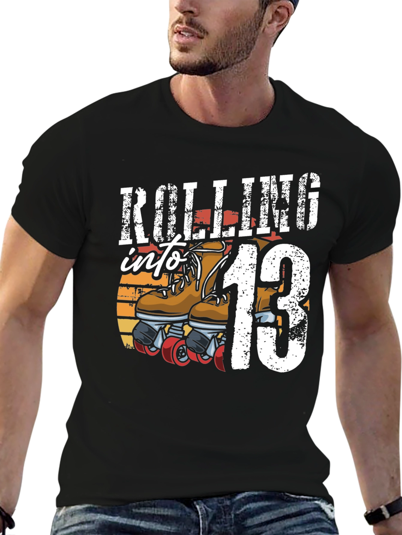 Black Rolling into 13 Birthday Shirt view 6
