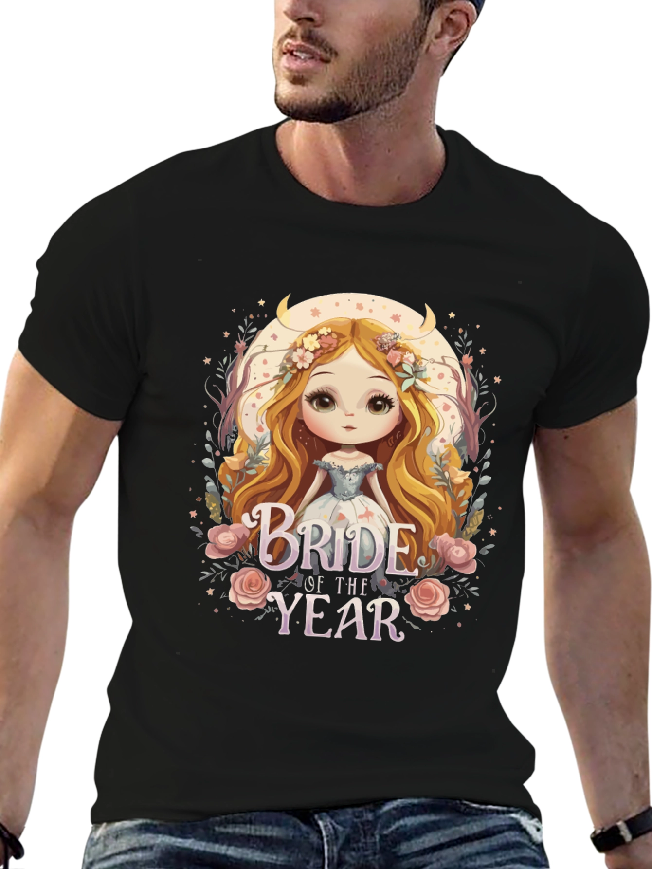 Black Bride of the Year Graphic T-Shirt view 6