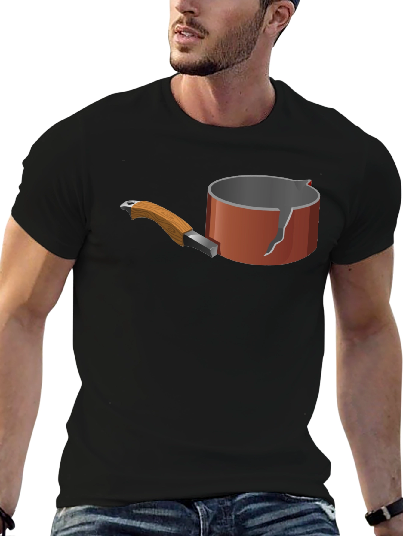 Black Broken Pot Graphic Tee - Unique Casual Wear view 6