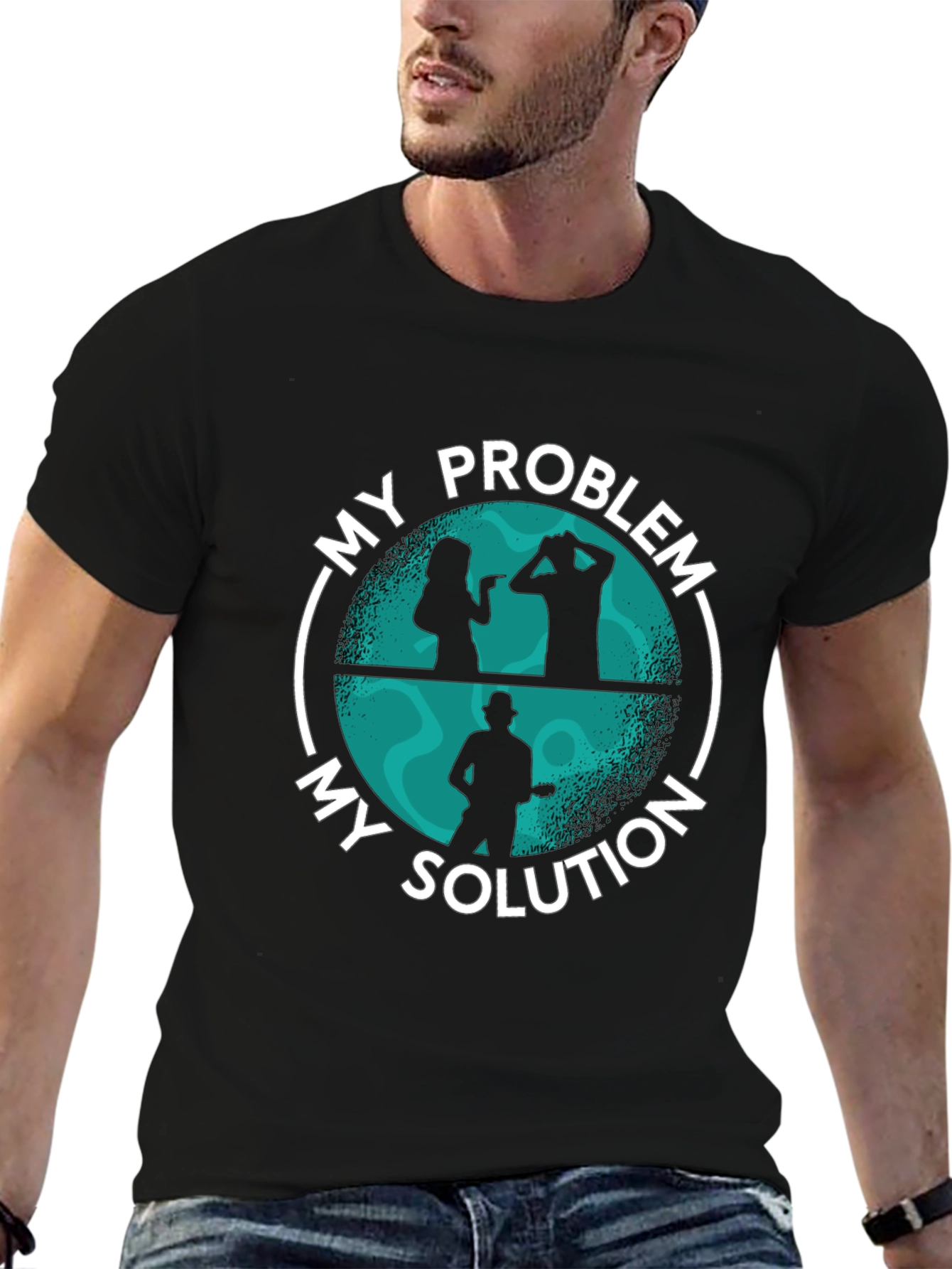 Black My Problem My Solution Graphic T-Shirt view 6