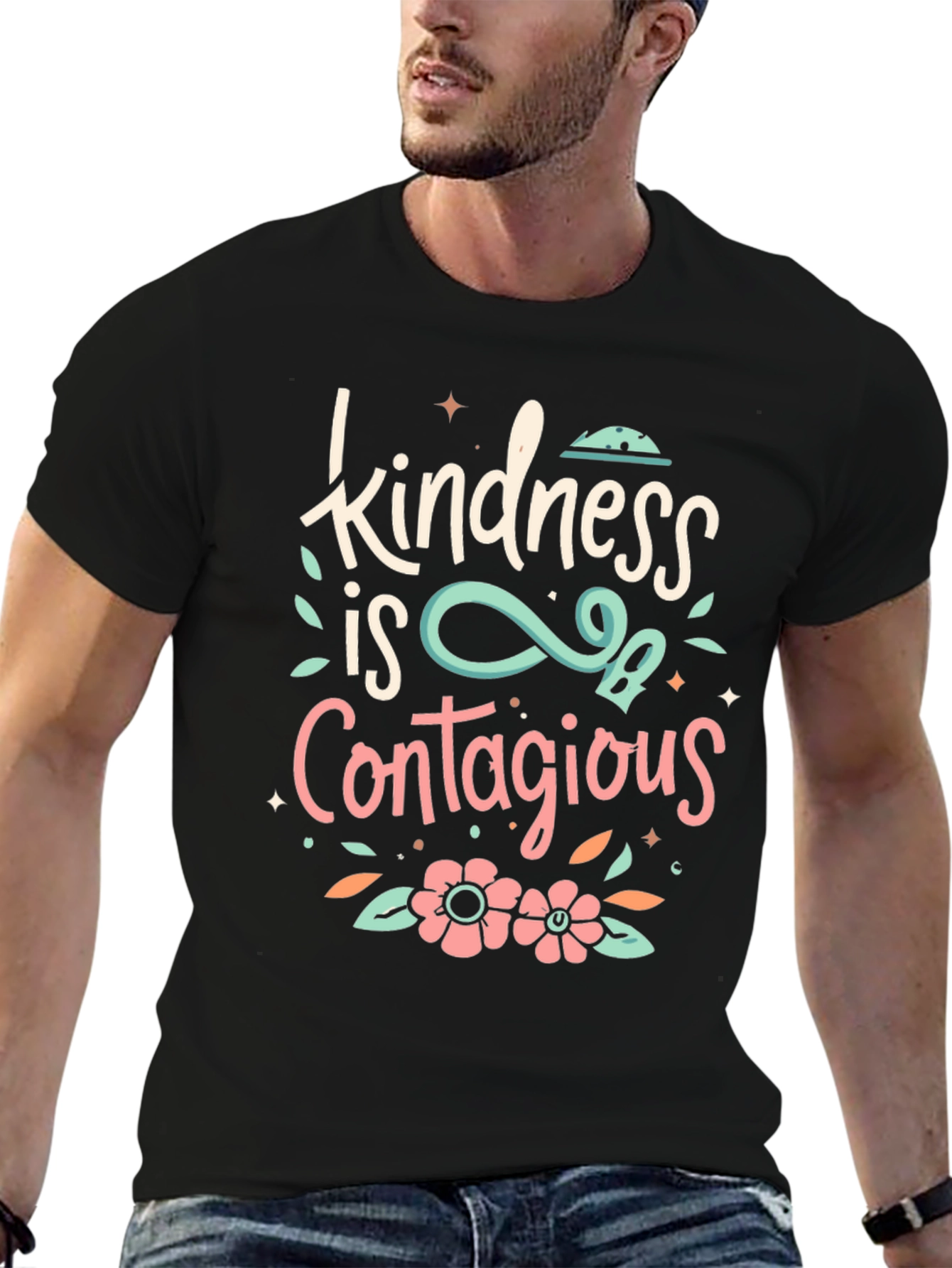 Black Kindness is Contagious Graphic Tee view 6