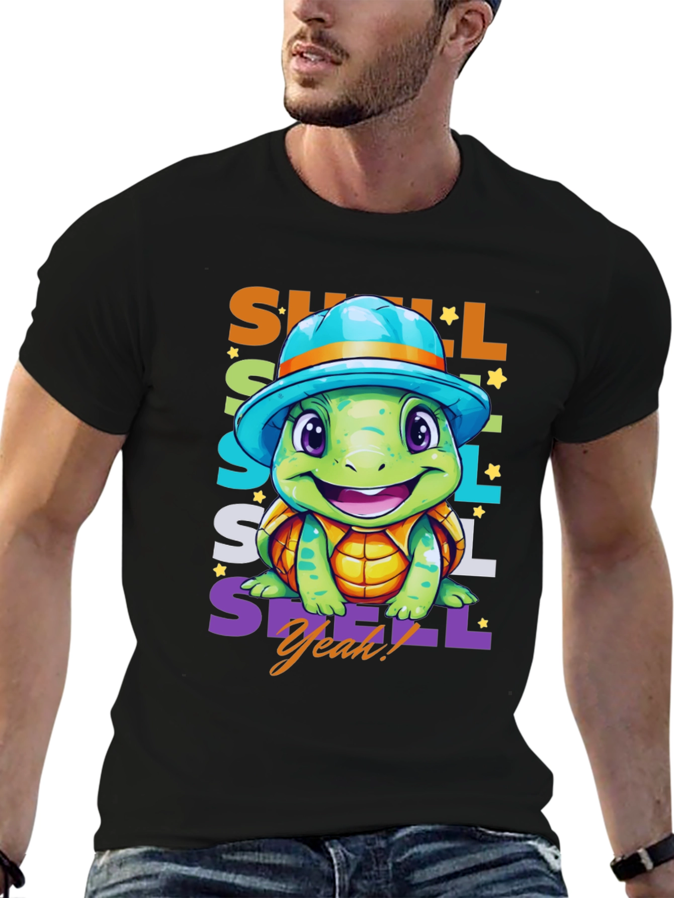 Black Cute Turtle T-Shirt - Shell Yeah! view 6