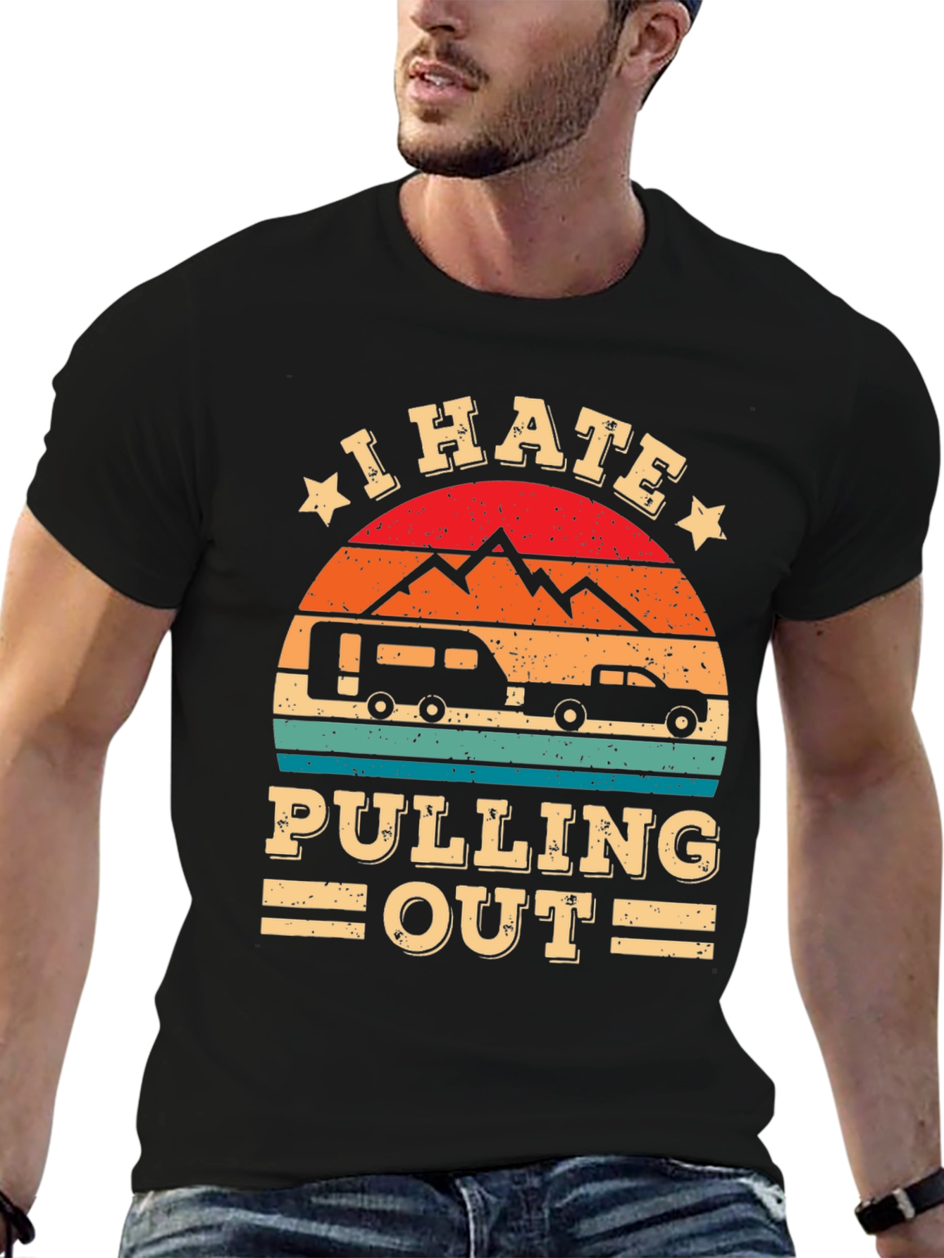 Black I Hate Pulling Out Camping T-Shirt view 6