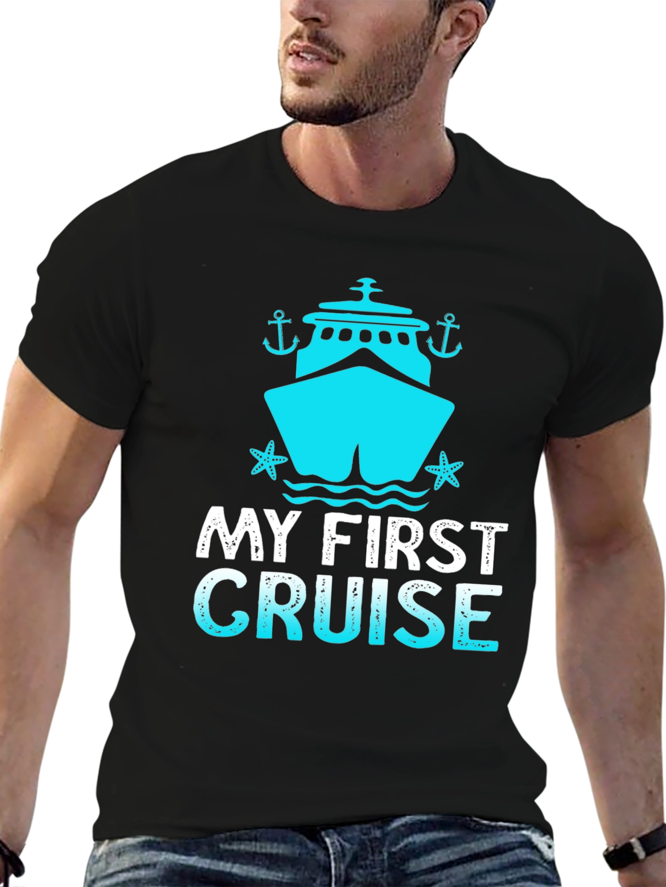 Black My First Cruise T-Shirt - Vacation Souvenir view 6