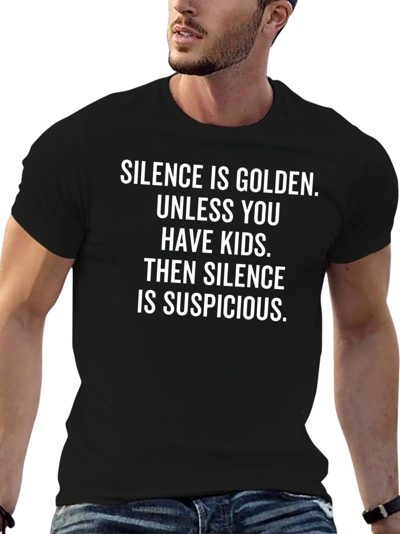 Black Silence is Golden Graphic Novelty T-Shirt view 6