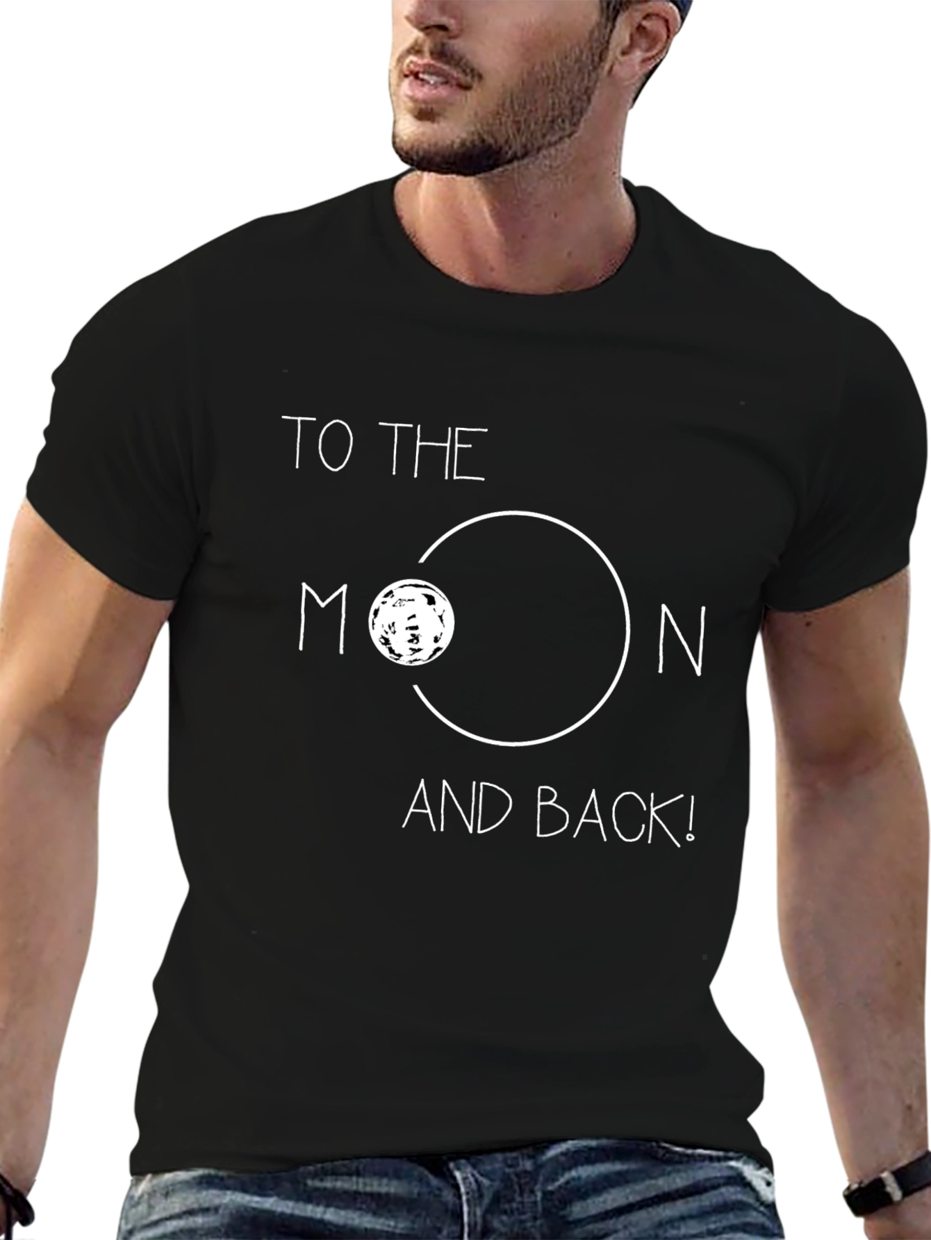 Black To The Moon & Back Graphic Tee - Soft Cotton Blend view 6