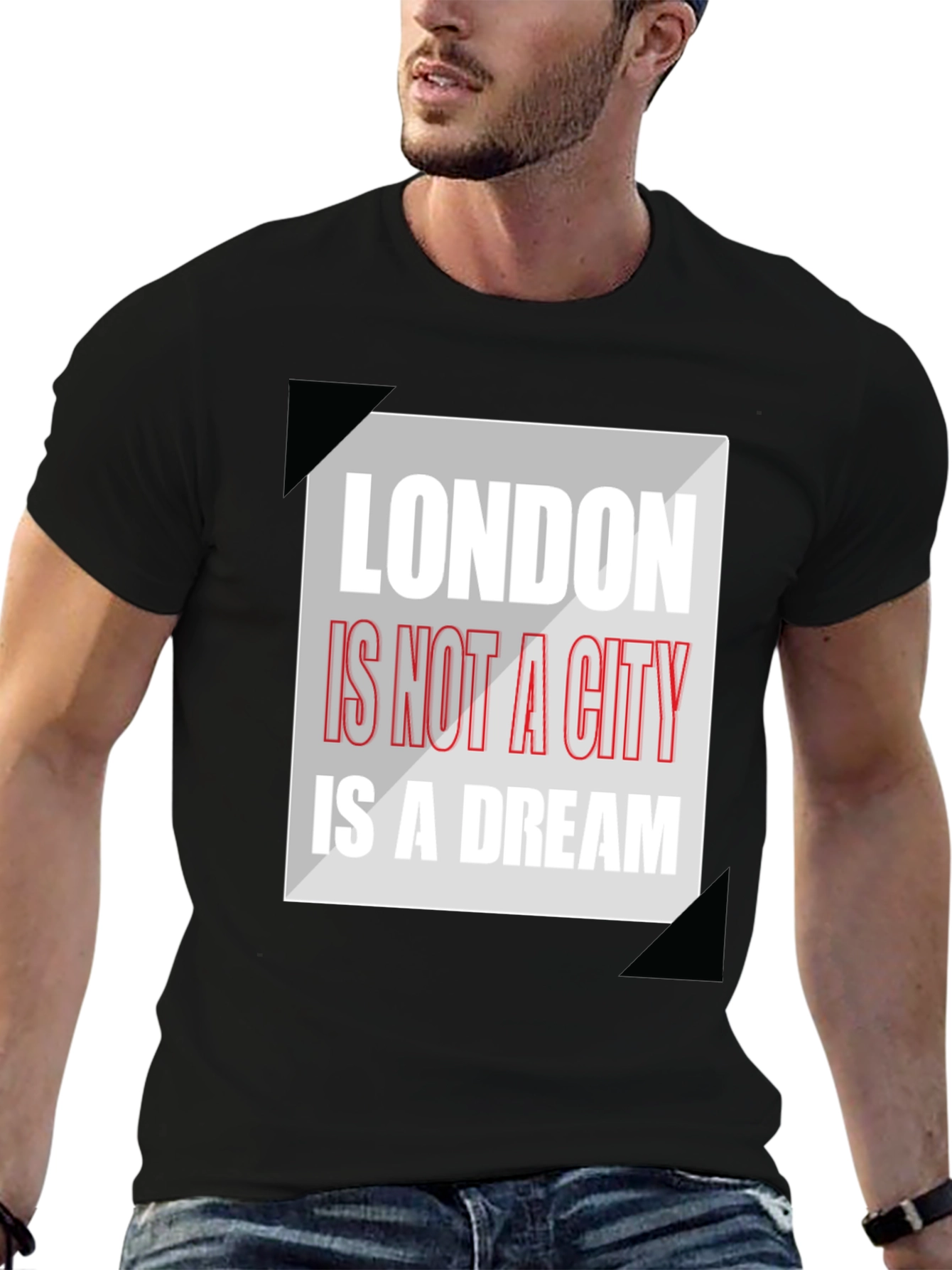 Black London Dream Graphic Tee - Men's Black T-Shirt view 6