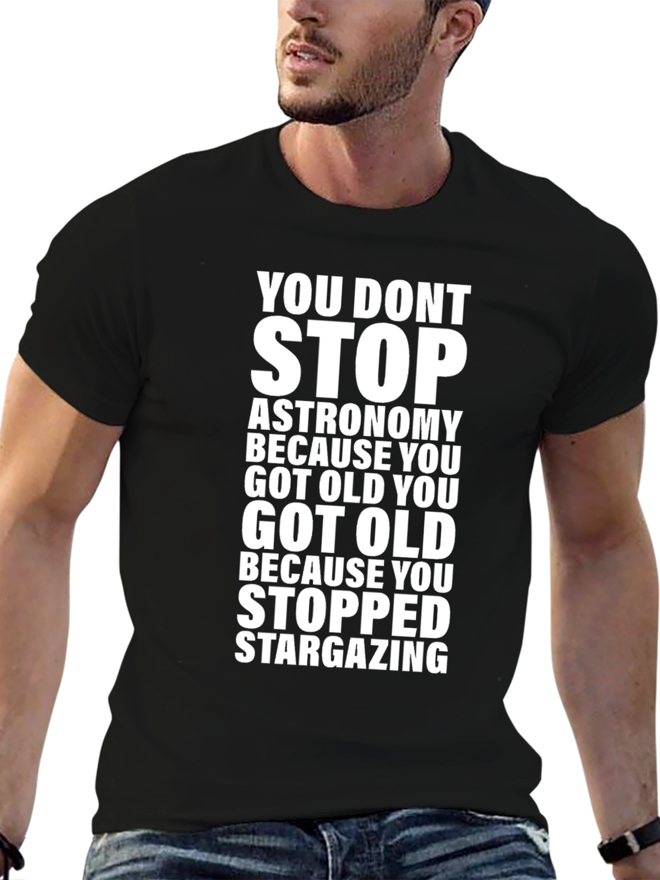 Black Astronomy Stargazing Graphic T-Shirt view 6