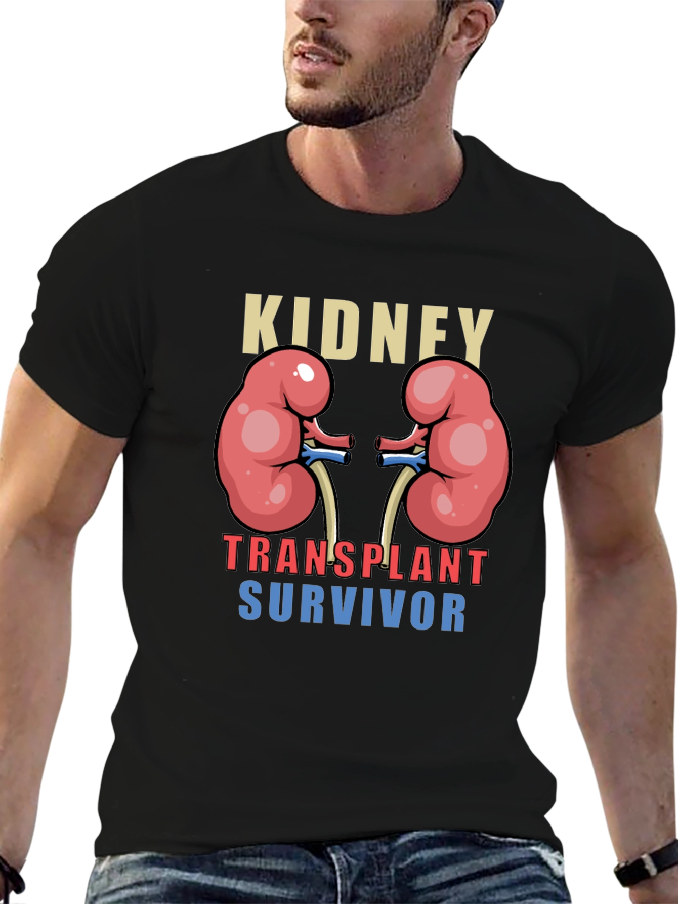 Black Kidney Transplant Survivor Graphic Tee view 6