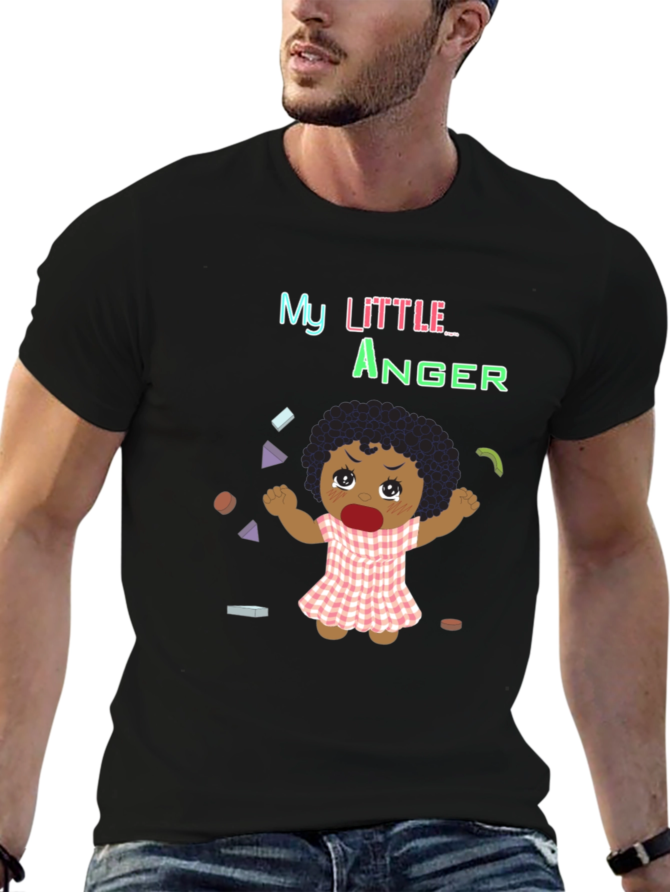 Black My Little Anger Black T-Shirt view 6