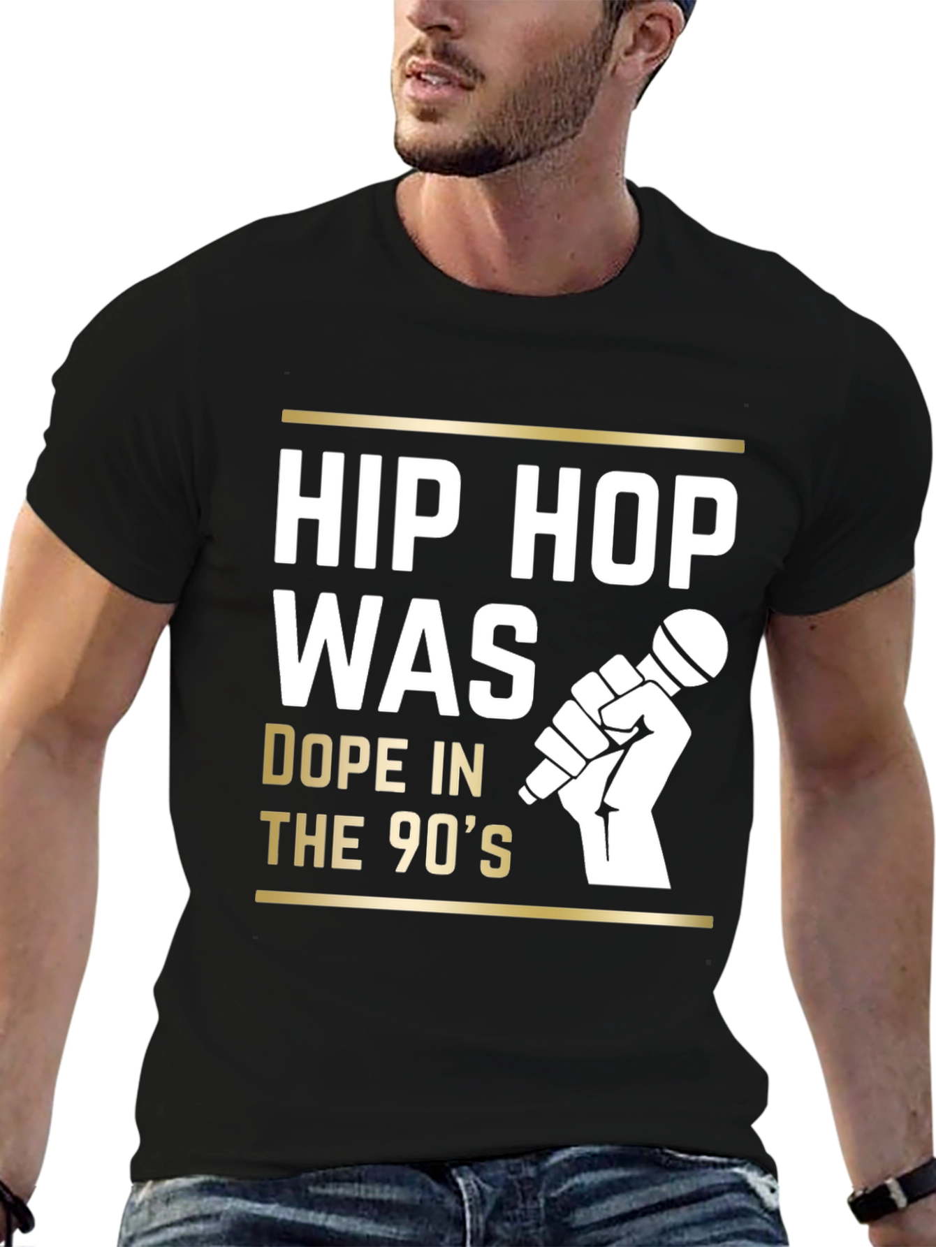 Black Hip Hop 90s Graphic Tee - Retro Style view 6