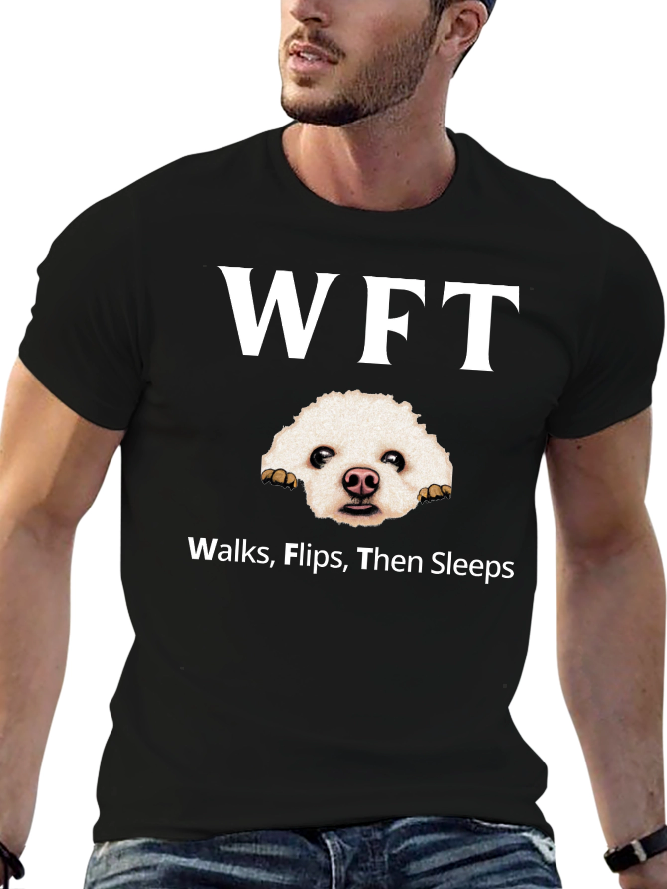 Black WFT Dog Graphic Black T-Shirt view 6