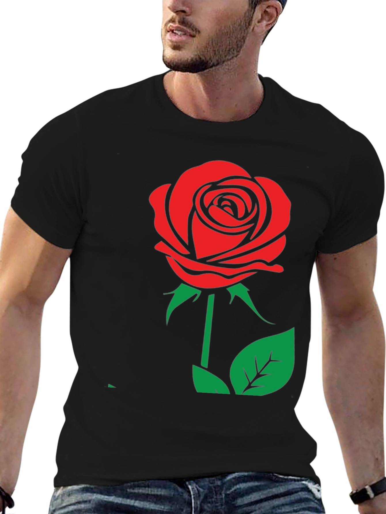 Rose Graphic Tee - Classic & Bold Design - 6